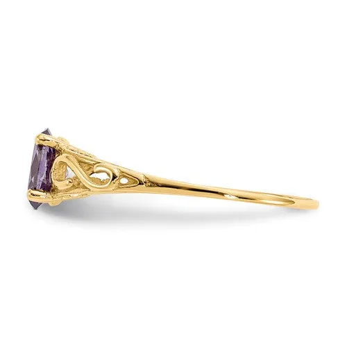 14k Yellow Gold Children's Oval Birthstone Ring