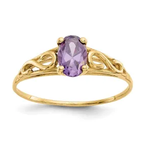 14k Yellow Gold Children's Oval Birthstone Ring