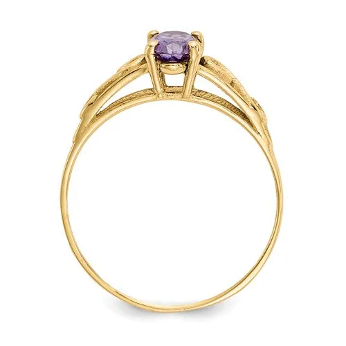 14k Yellow Gold Children's Oval Birthstone Ring