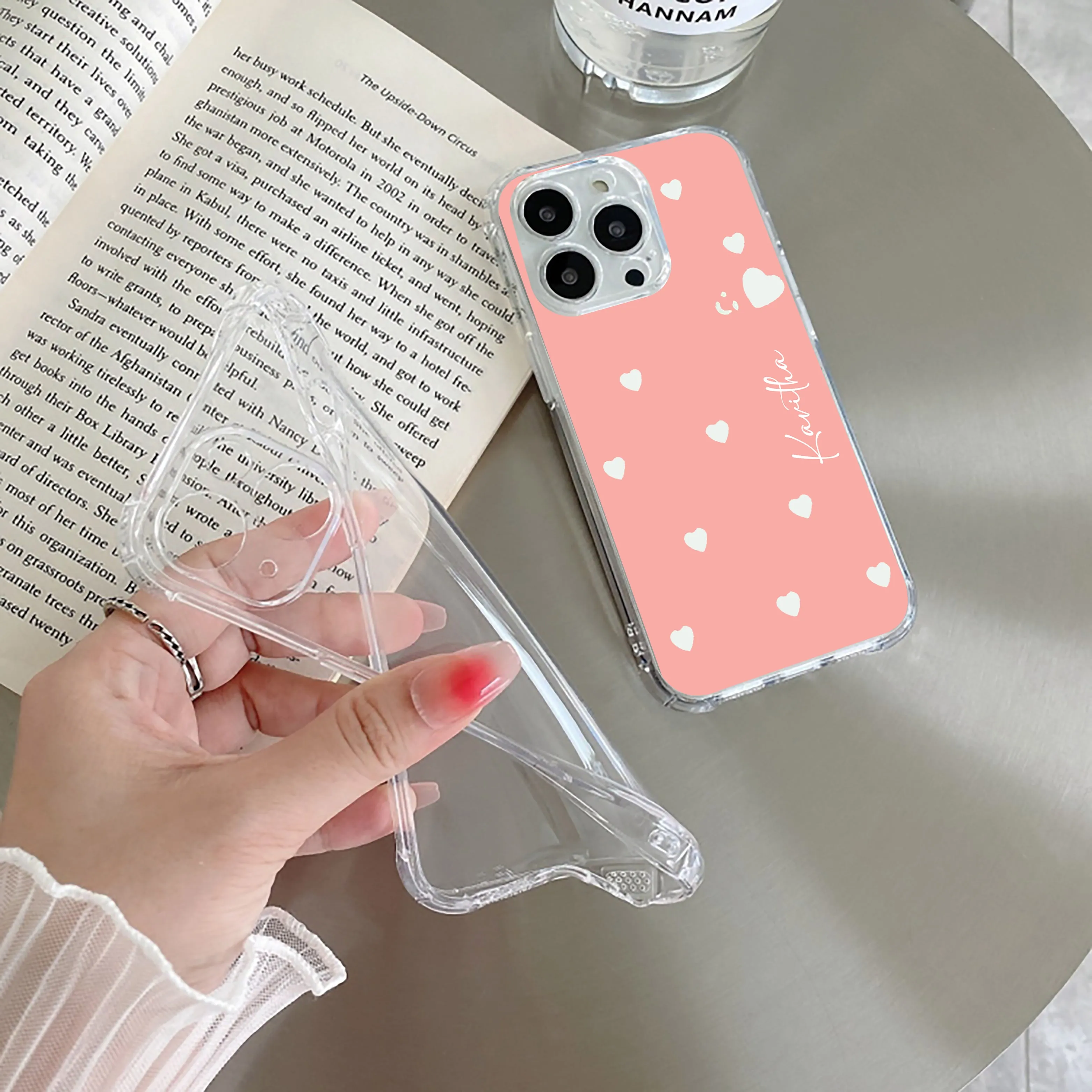 Be Loved Customize Transparent Silicon Case Peach For iQOO