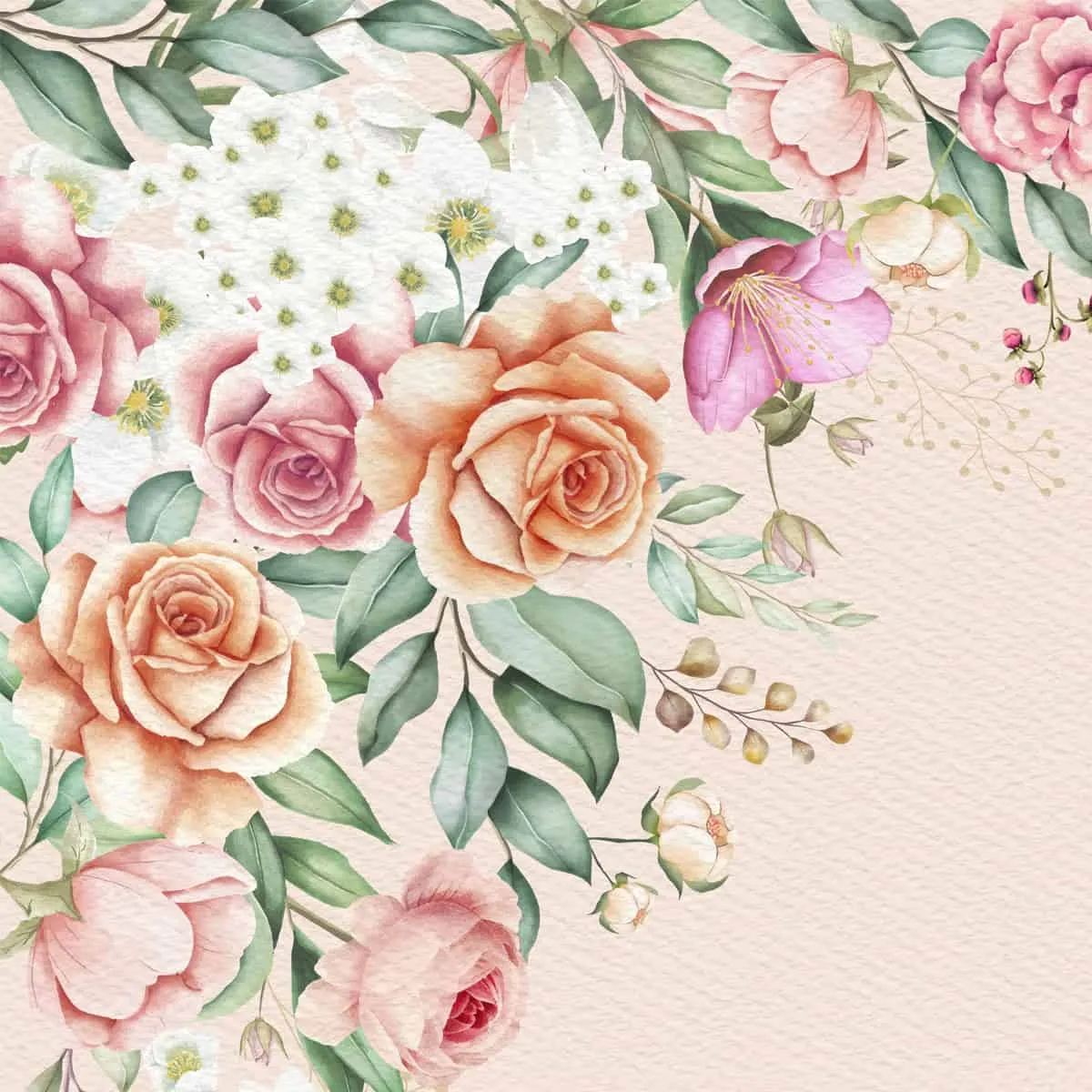 Beautiful Floral Wallpaper, Frame Pattern for Bedrooms, Customised