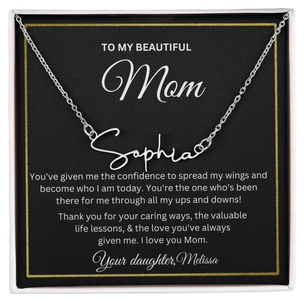 Beautiful Mom, Love Daughter (Personalized) Necklace