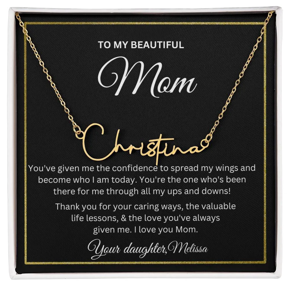 Beautiful Mom, Love Daughter (Personalized) Necklace