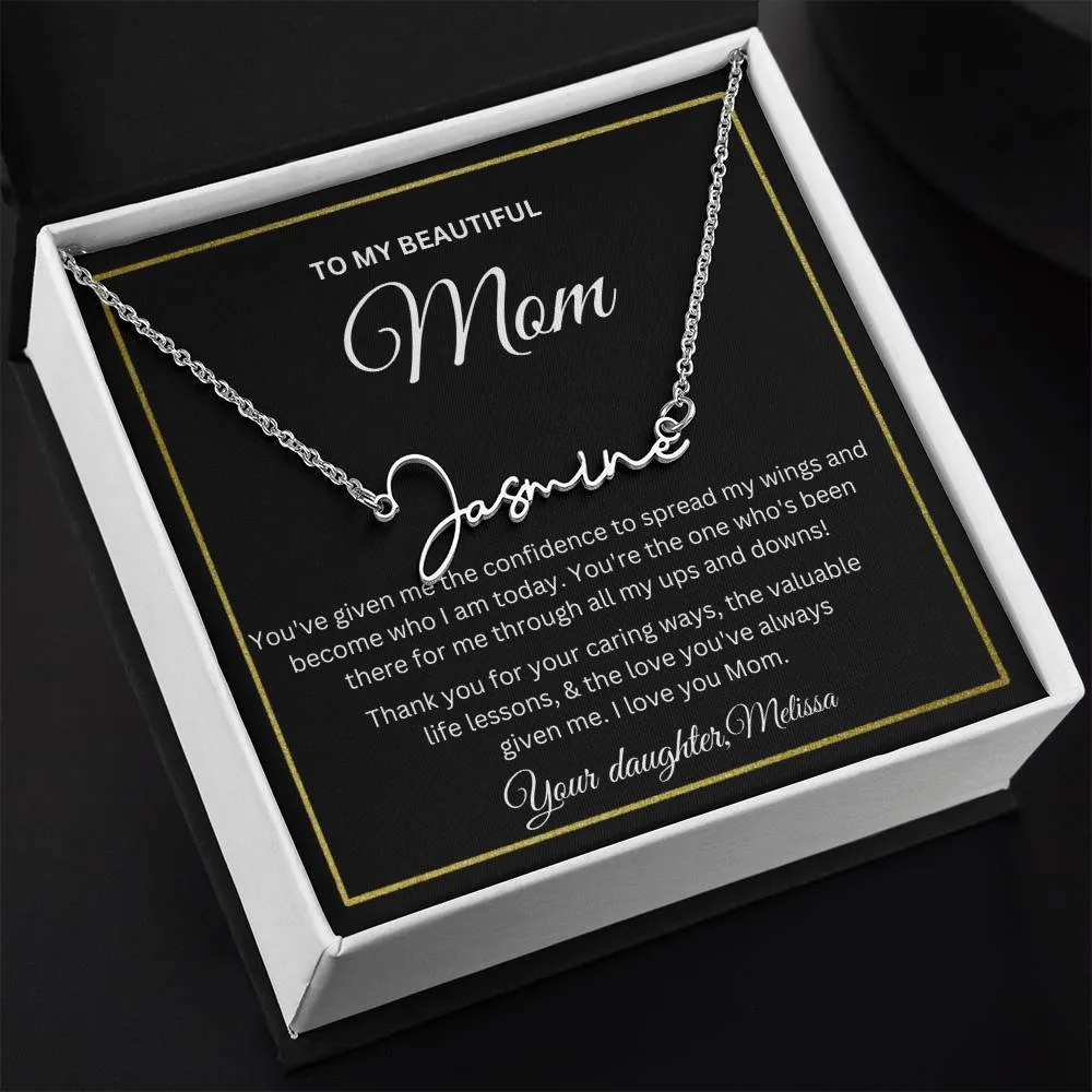 Beautiful Mom, Love Daughter (Personalized) Necklace
