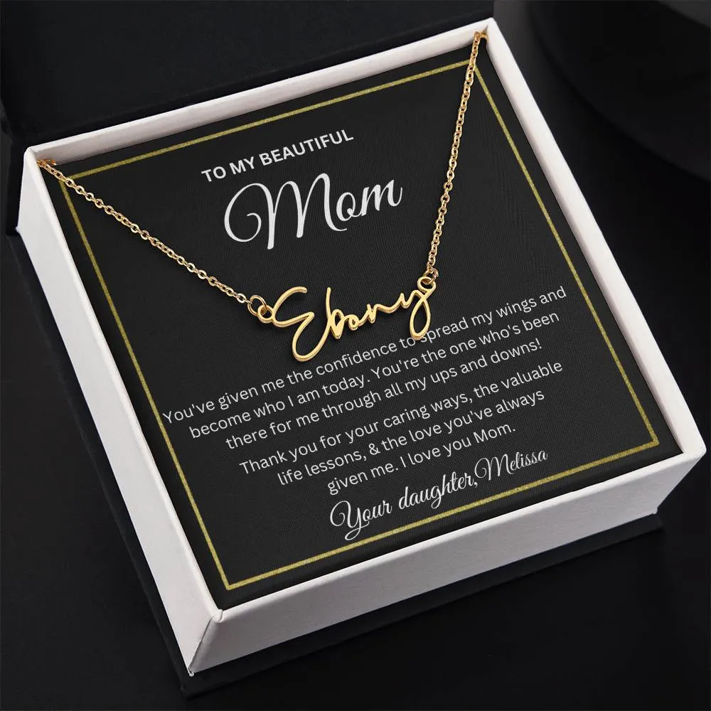 Beautiful Mom, Love Daughter (Personalized) Necklace