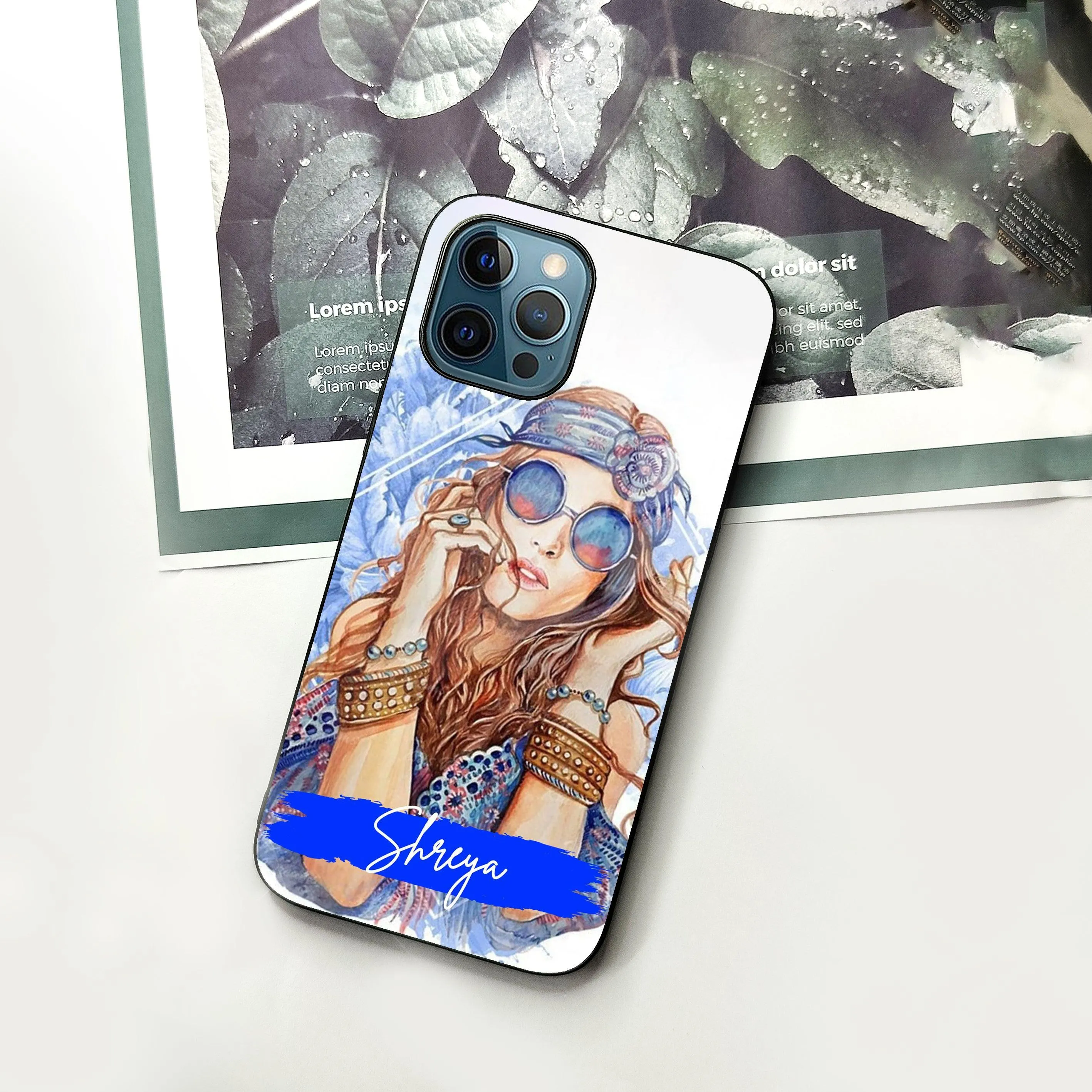 Bindass Babe Customize Glass Case Cover For iPhone