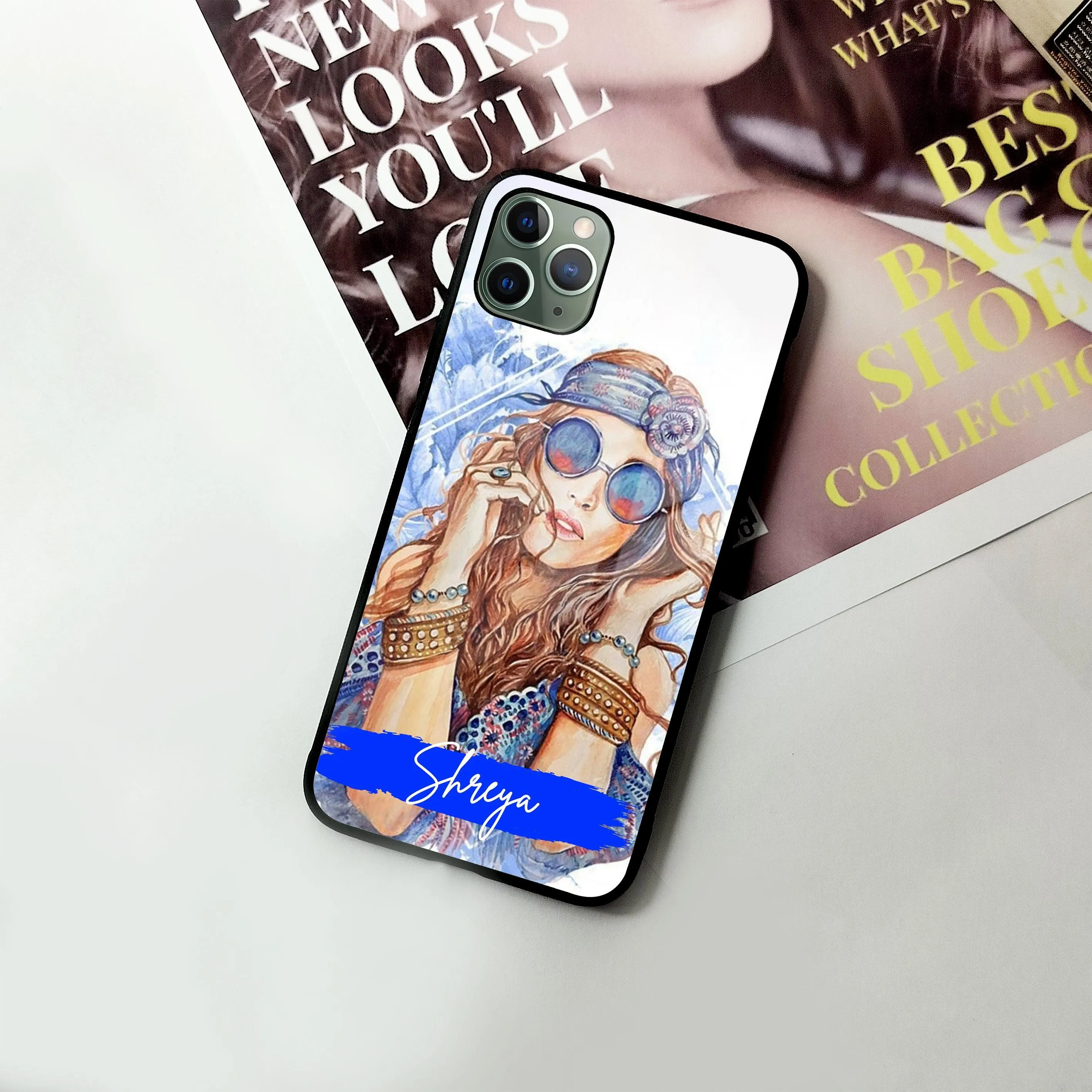 Bindass Babe Customize Glass Case Cover For iPhone