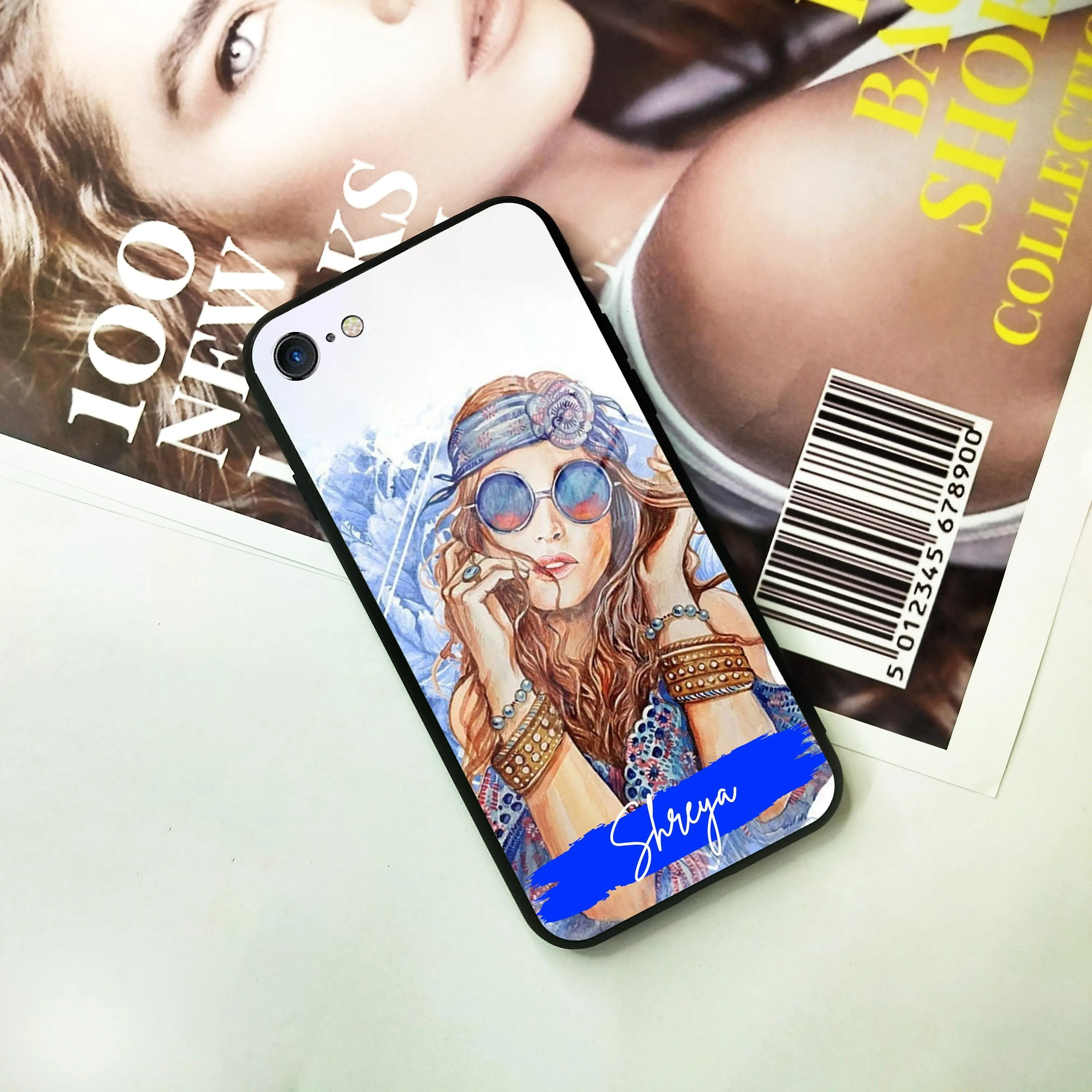 Bindass Babe Customize Glass Case Cover For iPhone