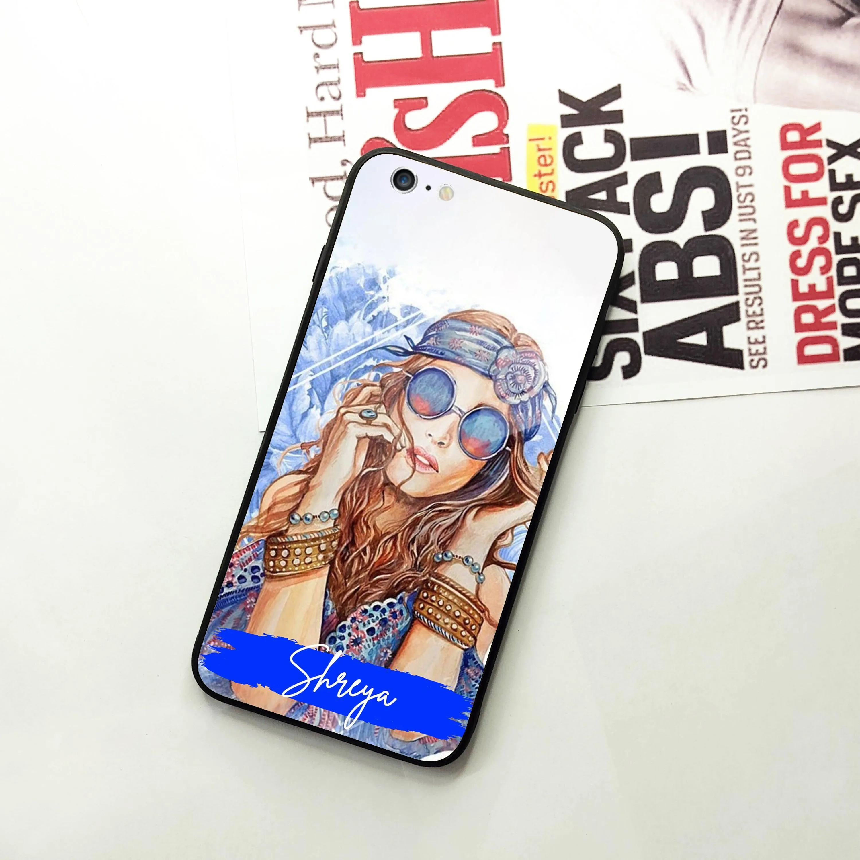 Bindass Babe Customize Glass Case Cover For iPhone