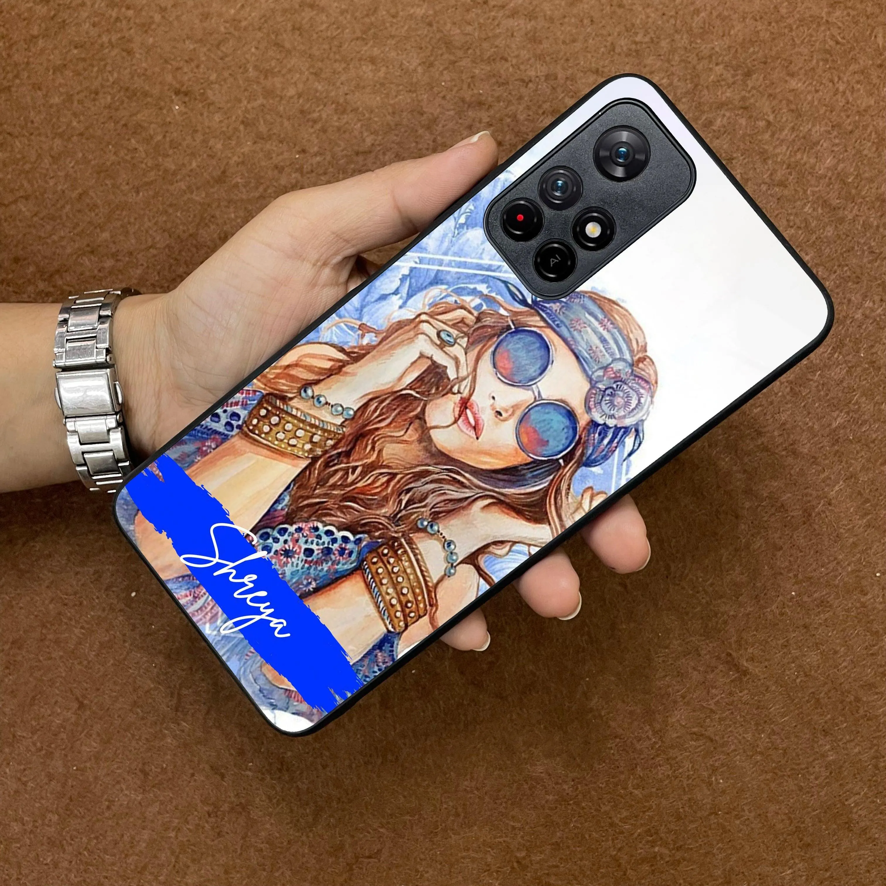 Bindass Babe Customize Glass Case Cover For Poco