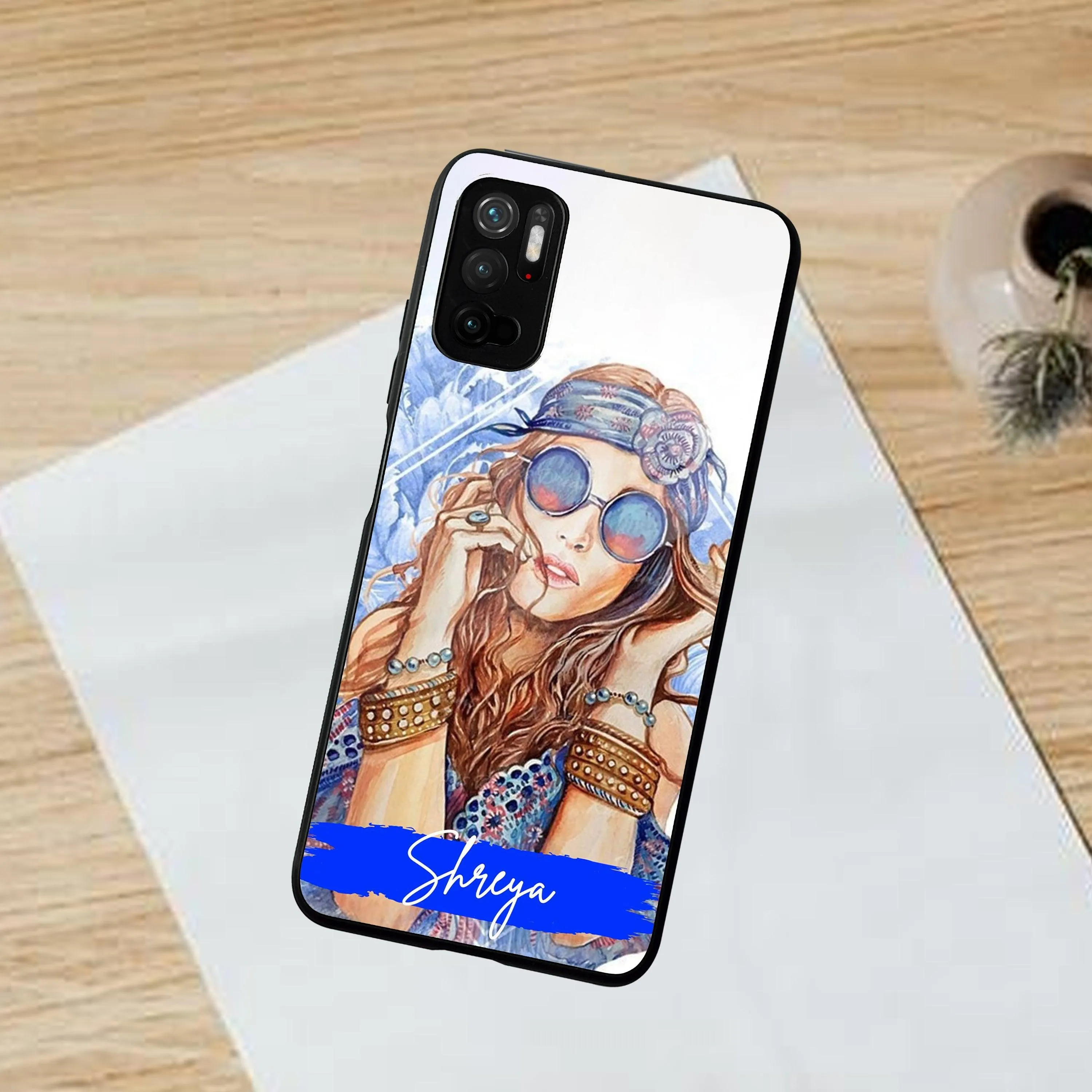 Bindass Babe Customize Glass Case Cover For Poco