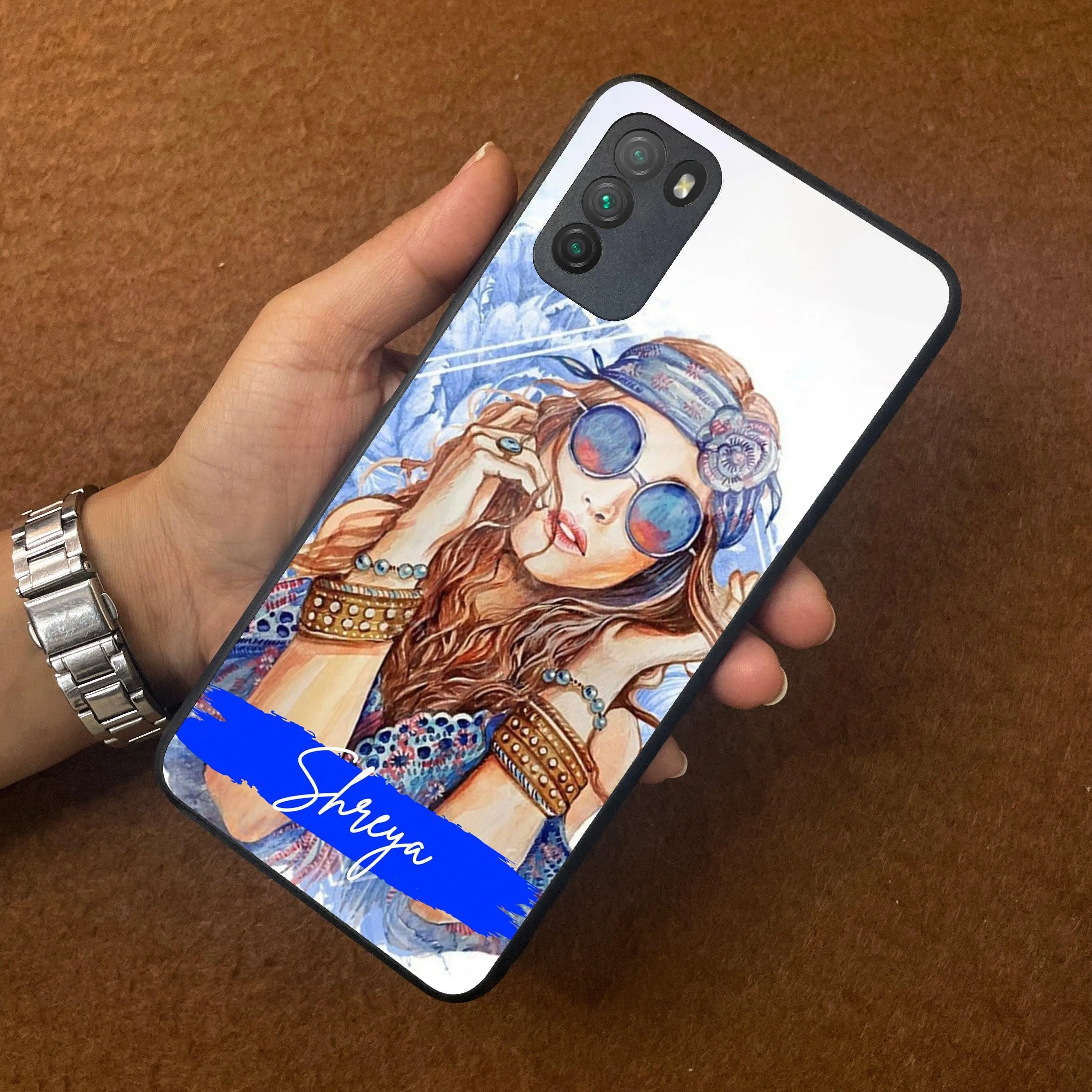 Bindass Babe Customize Glass Case Cover For Poco