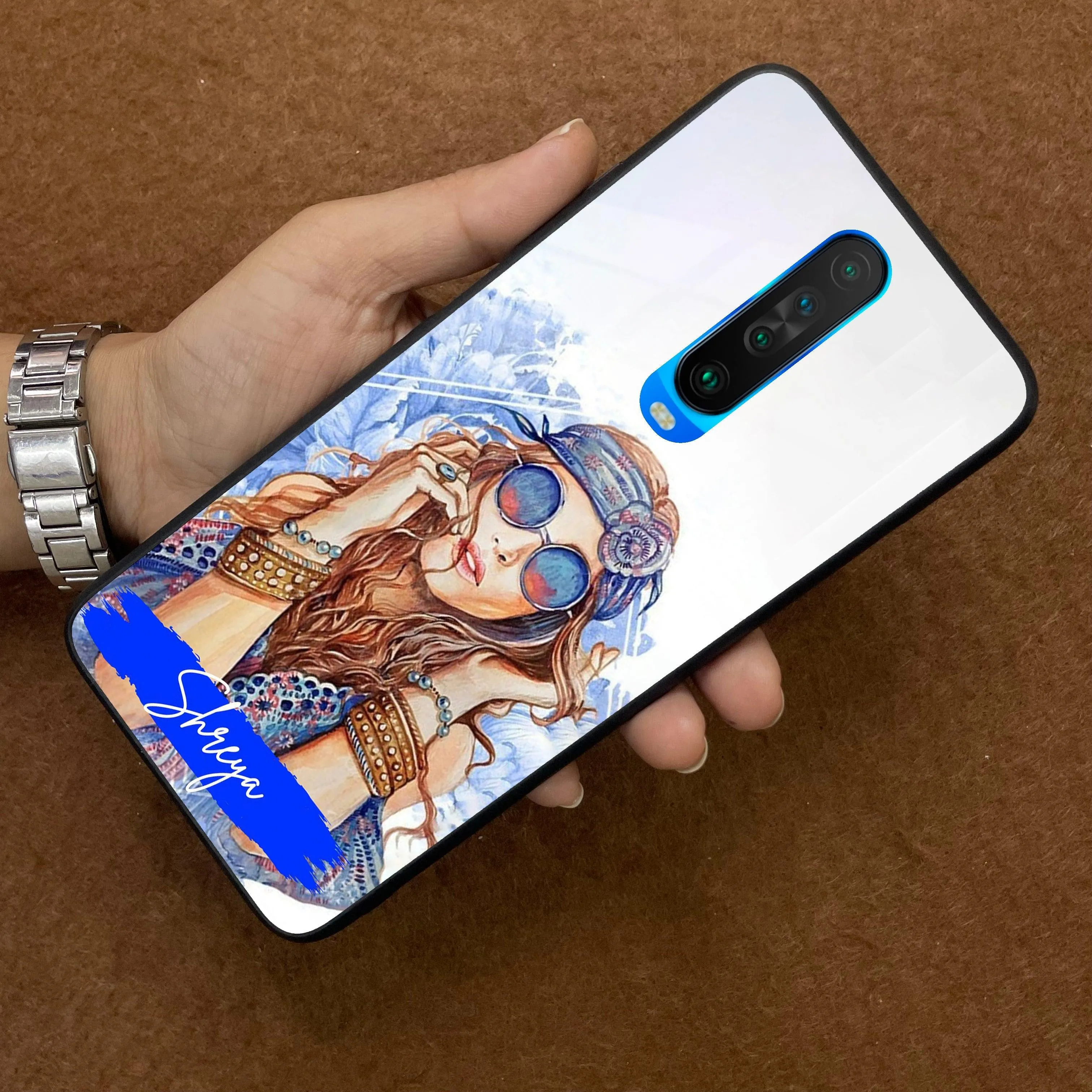 Bindass Babe Customize Glass Case Cover For Poco