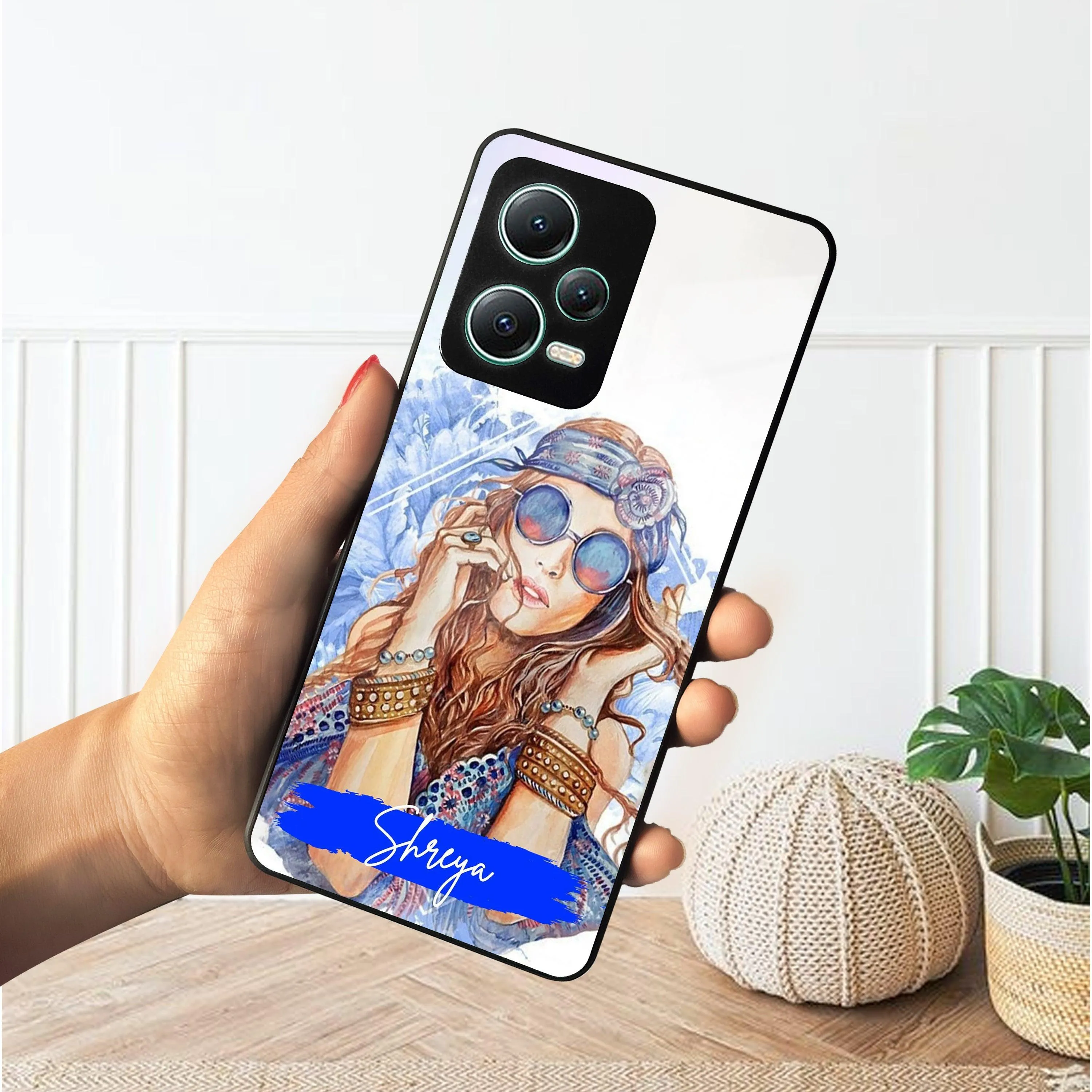 Bindass Babe Customize Glass Case Cover For Poco