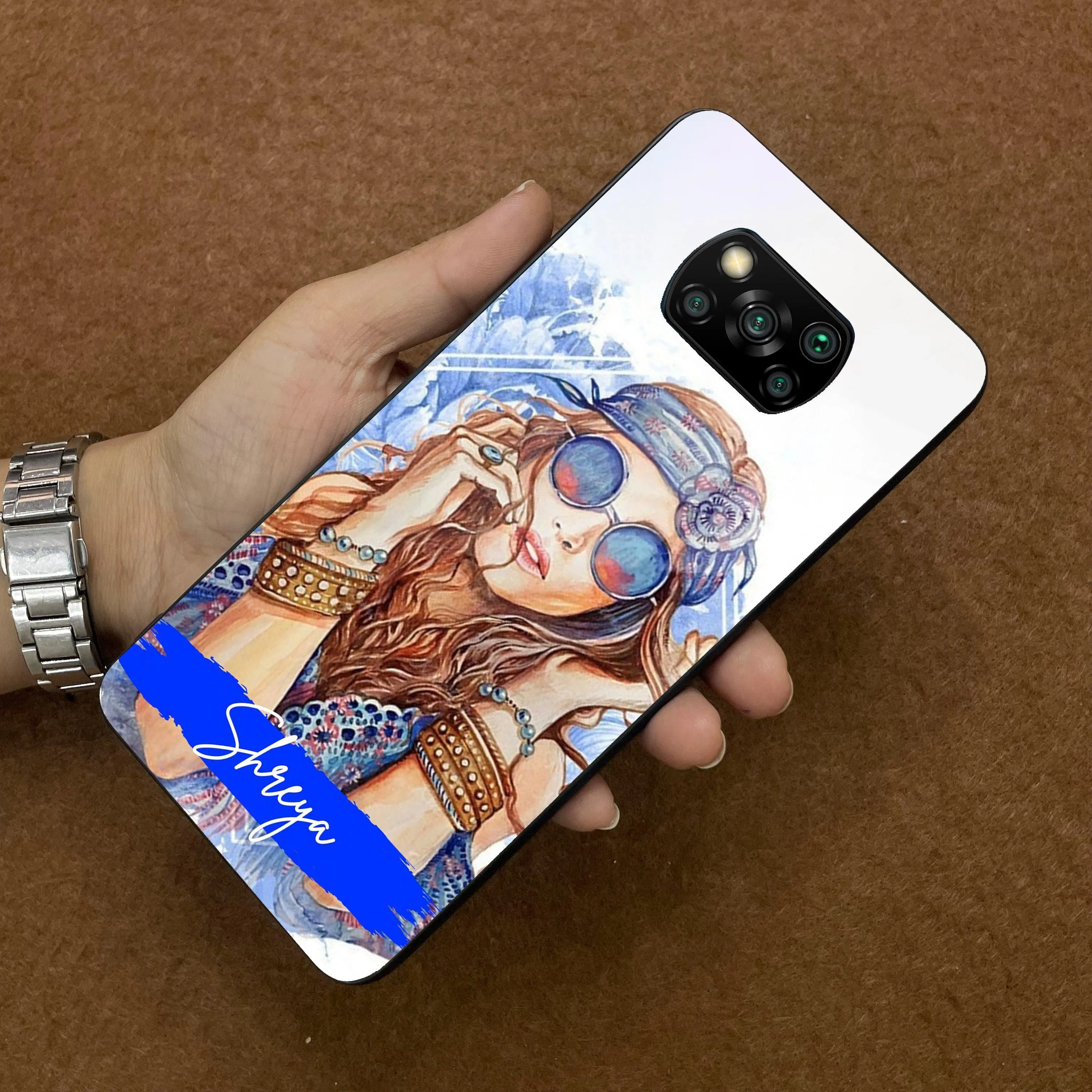 Bindass Babe Customize Glass Case Cover For Poco