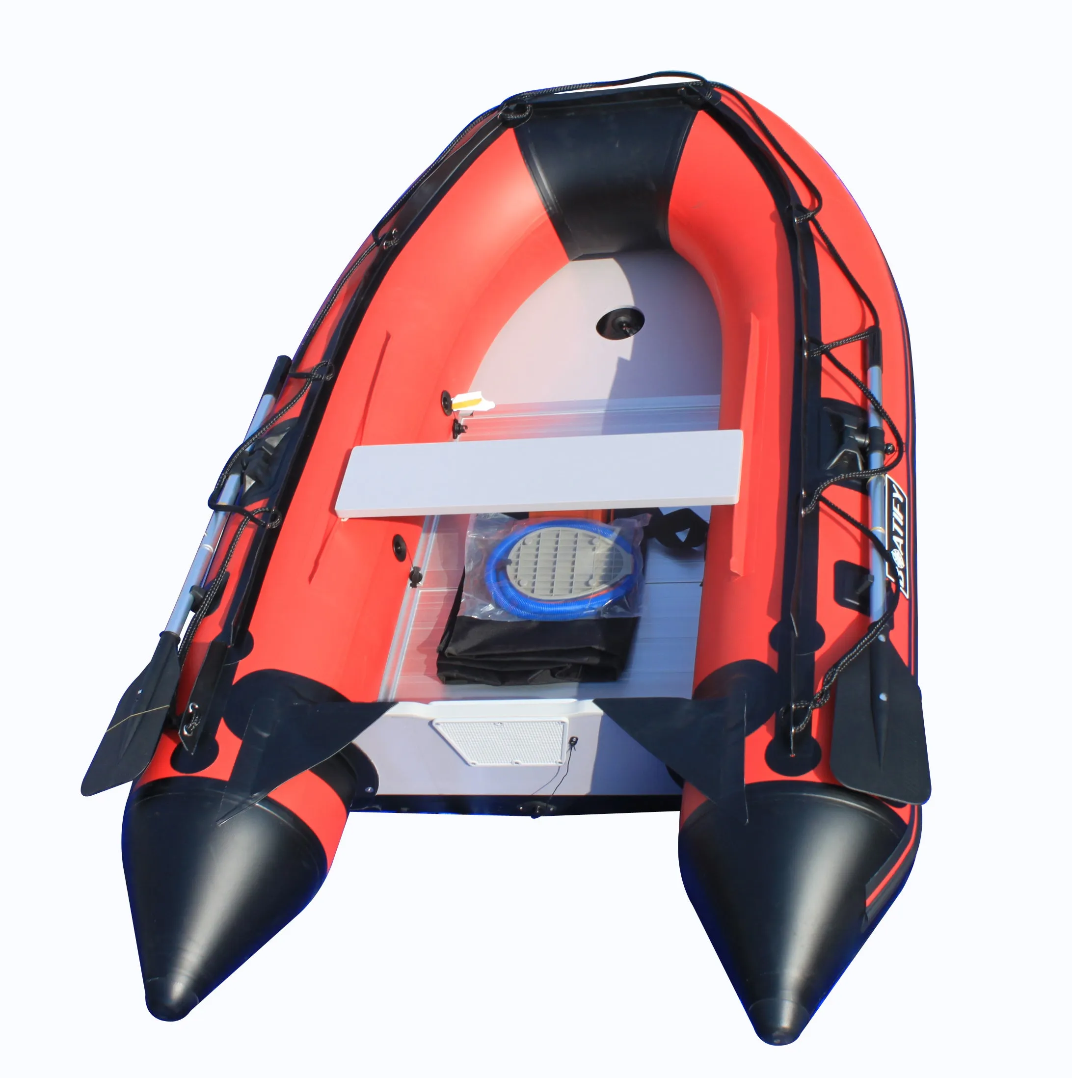 Boatify 9.8ft Inflatable Boat Raft Fishing Dinghy Pontoon Boat Kayak with Aluminum Floor