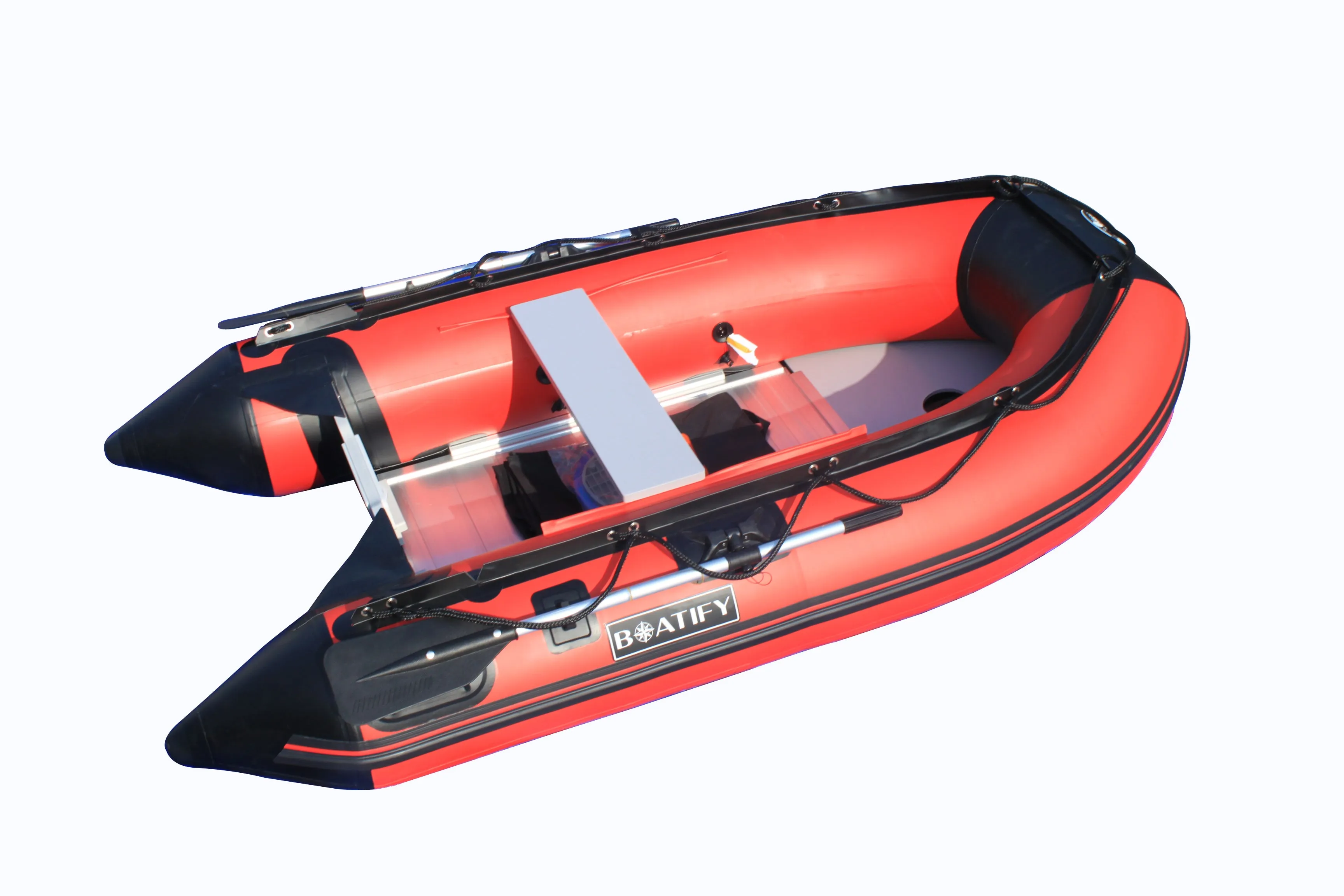 Boatify 9.8ft Inflatable Boat Raft Fishing Dinghy Pontoon Boat Kayak with Aluminum Floor