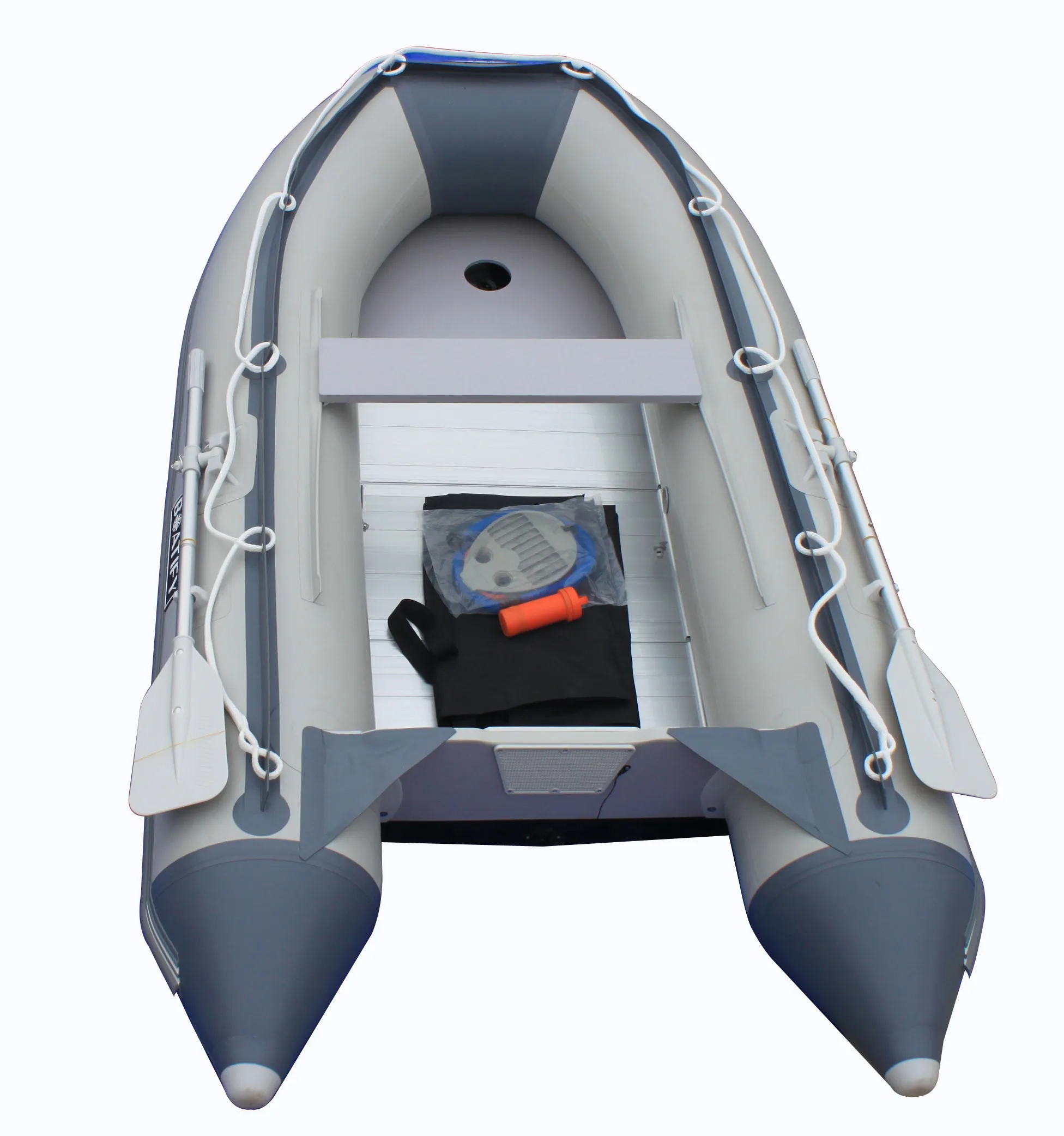 Boatify 9.8ft Inflatable Boat Raft Fishing Dinghy Pontoon Boat Kayak with Aluminum Floor