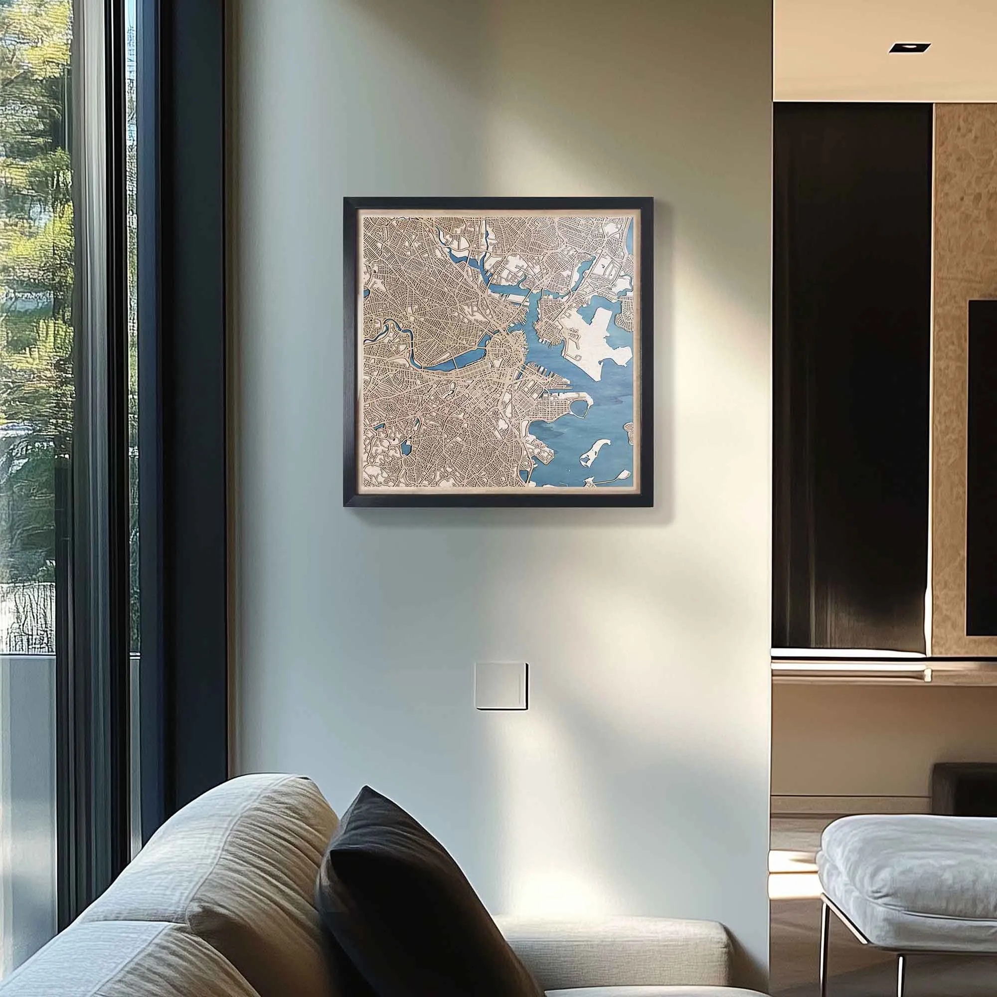 Boston Framed Engraved Artwork
