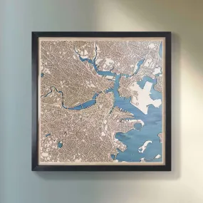 Boston Framed Engraved Artwork