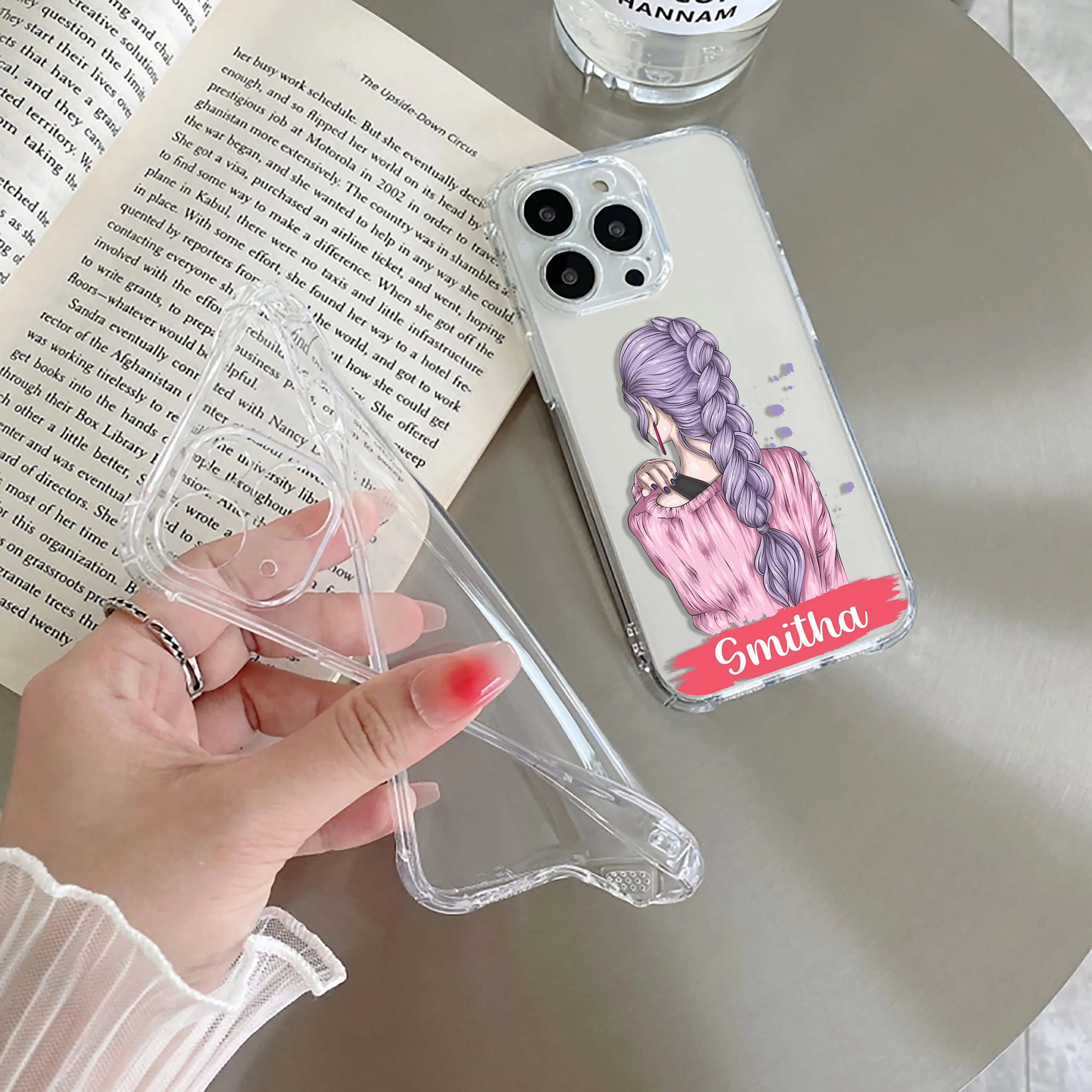 Braid Girl Customize Transparent Silicon Case For Vivo