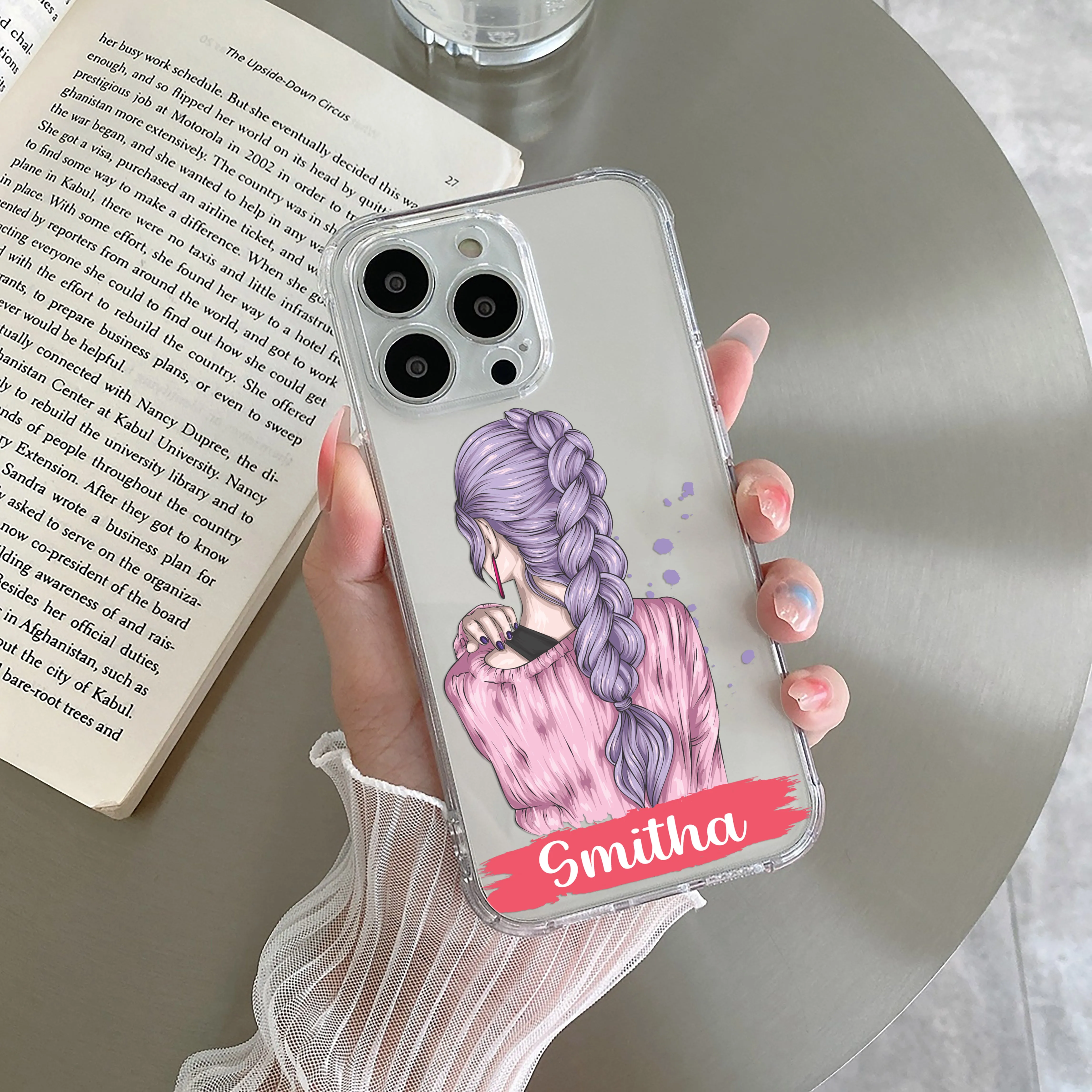 Braid Girl Customize Transparent Silicon Case For Vivo