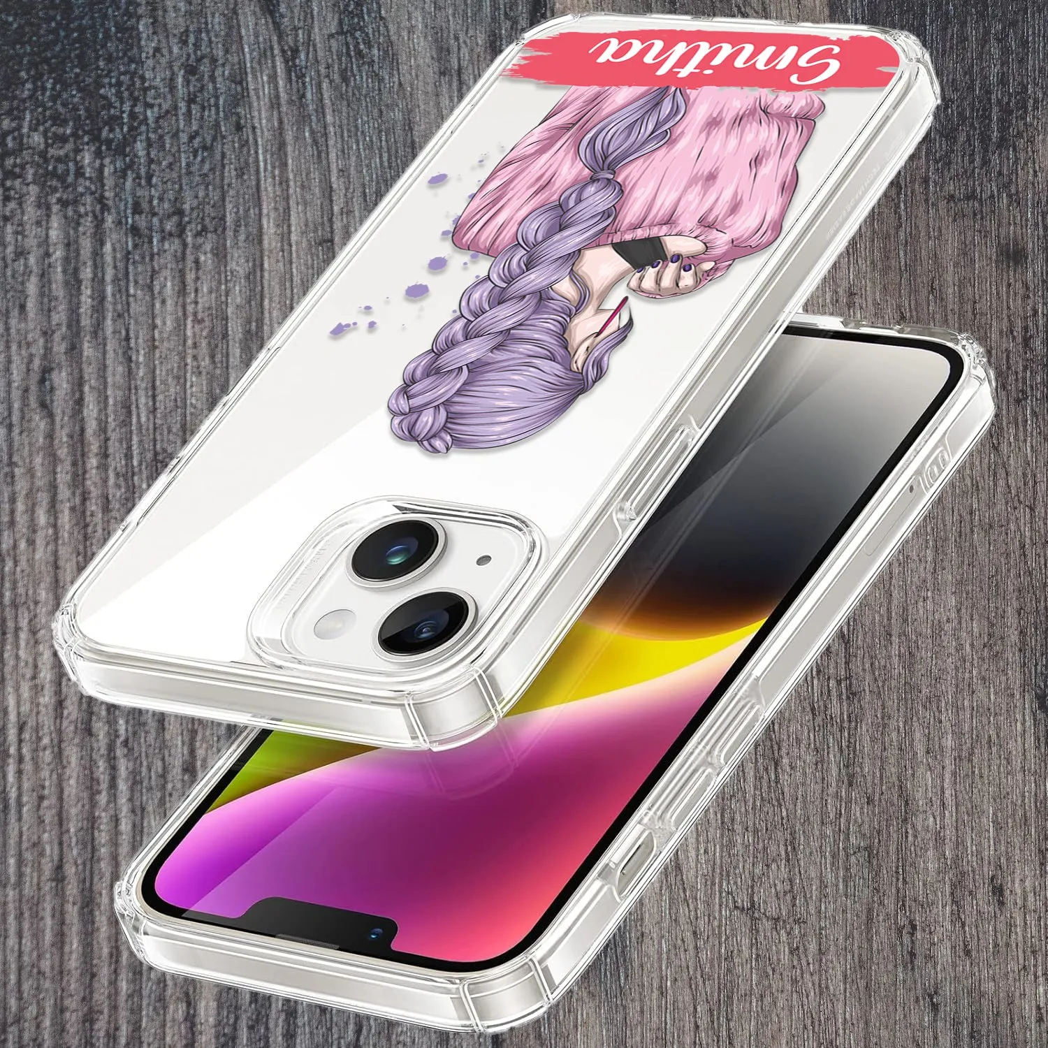 Braid Girl Customize Transparent Silicon Case For Vivo