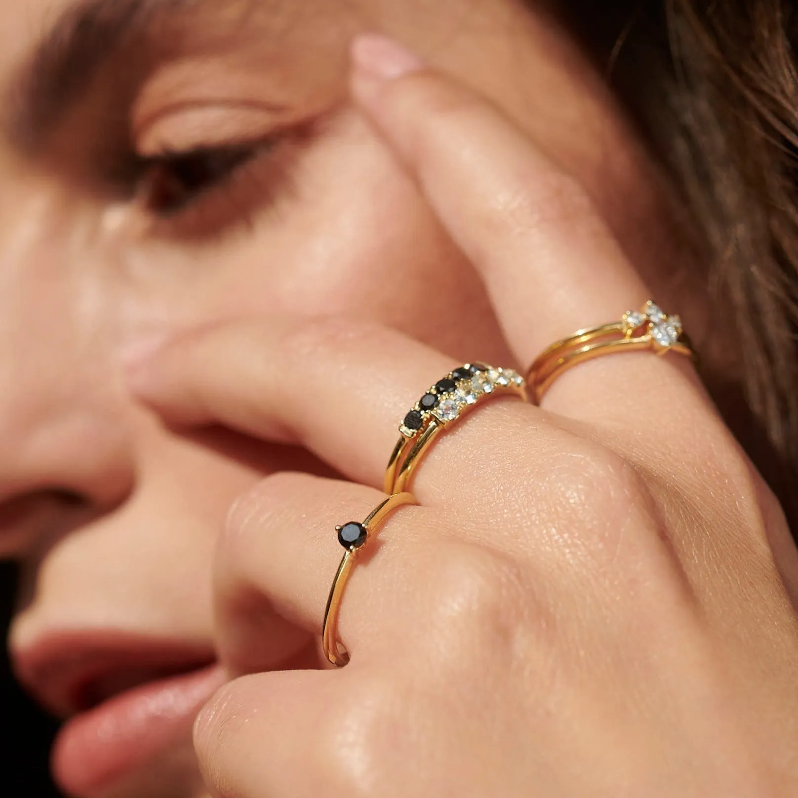 Candy Gold Ring Black Diamonds