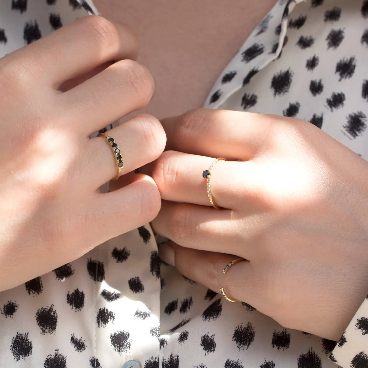 Candy Gold Ring Black Diamonds