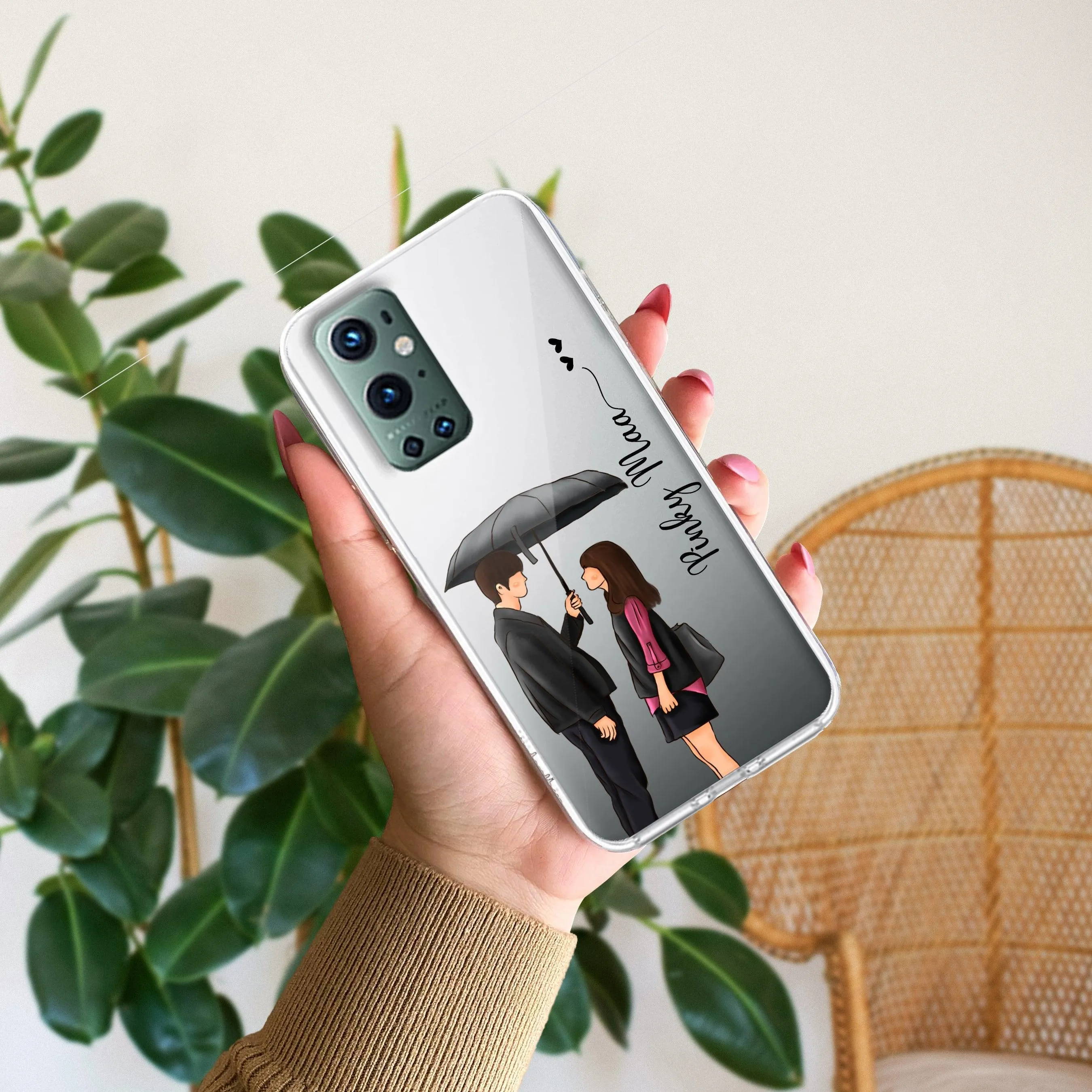 Caring Couple Customize Transparent Silicon Case For OnePlus