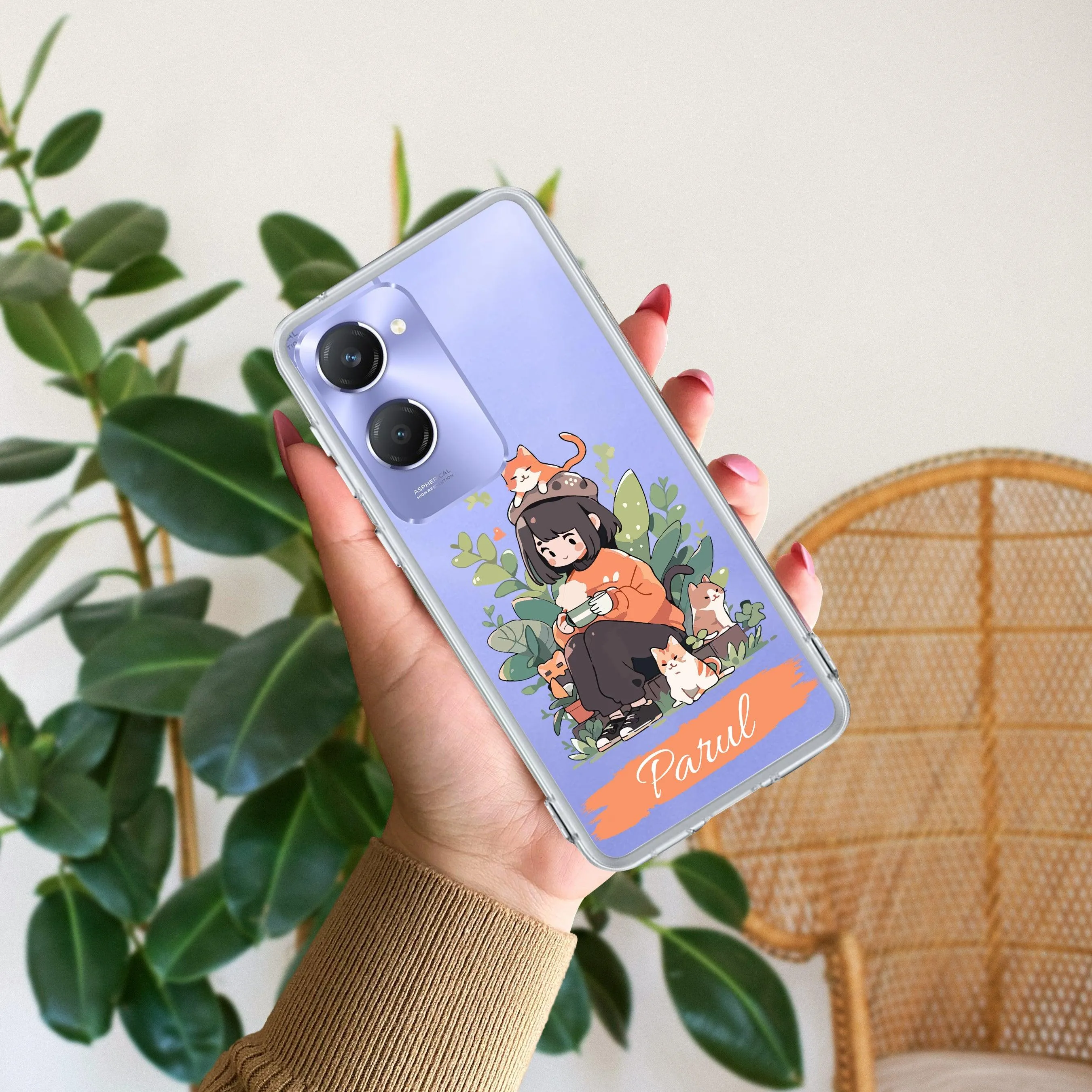 Cat Lover Customize Transparent Silicon Case For Vivo