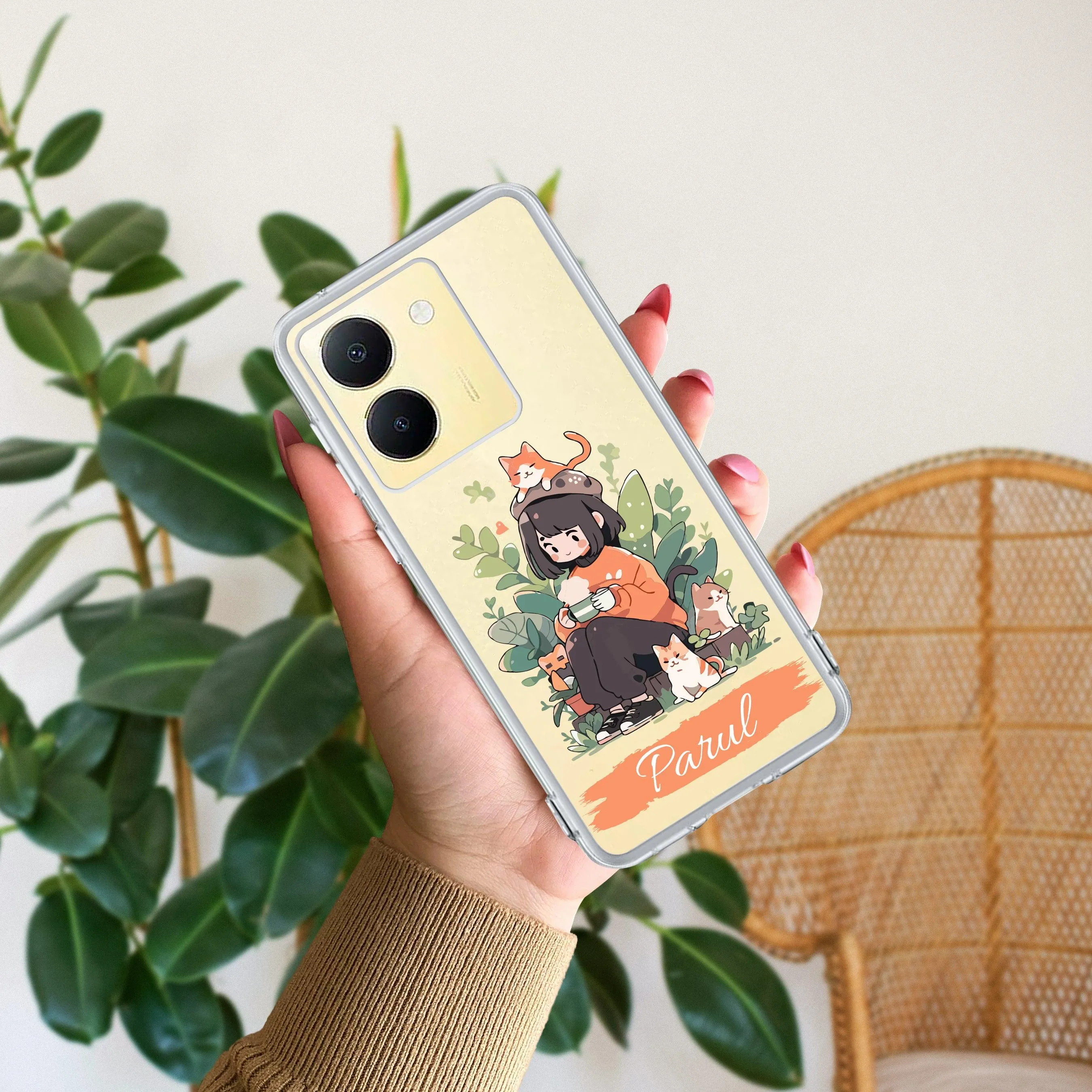 Cat Lover Customize Transparent Silicon Case For Vivo