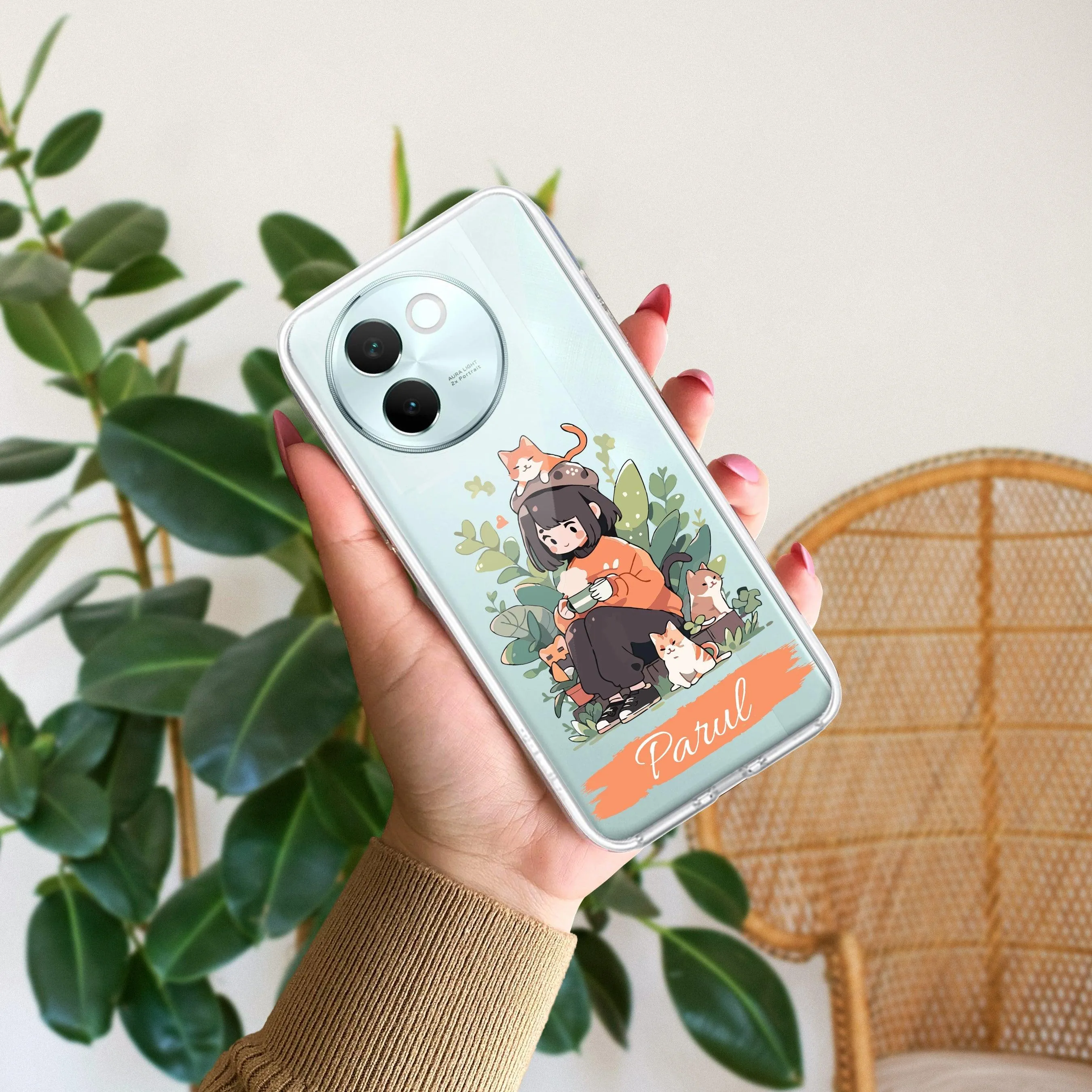 Cat Lover Customize Transparent Silicon Case For Vivo