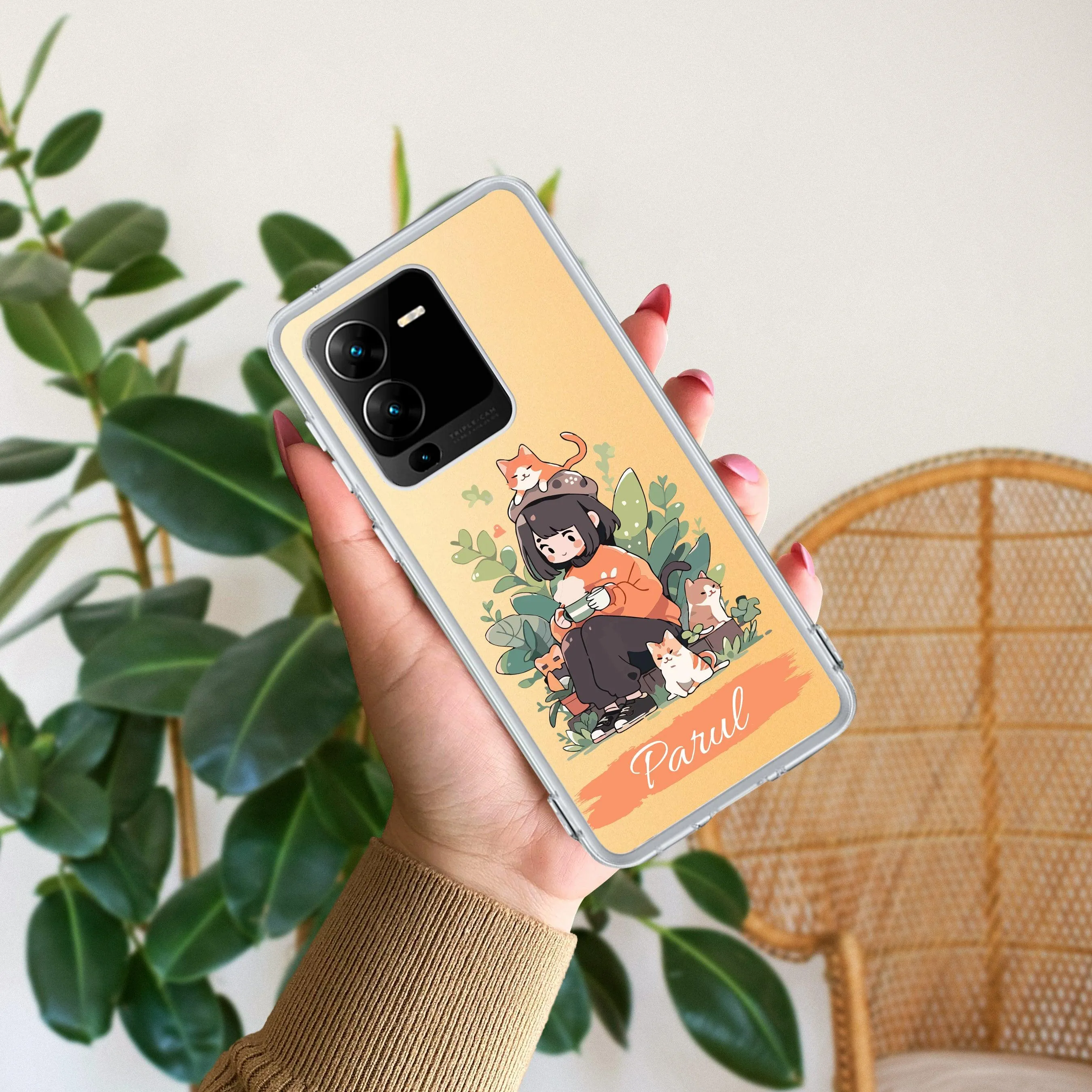 Cat Lover Customize Transparent Silicon Case For Vivo
