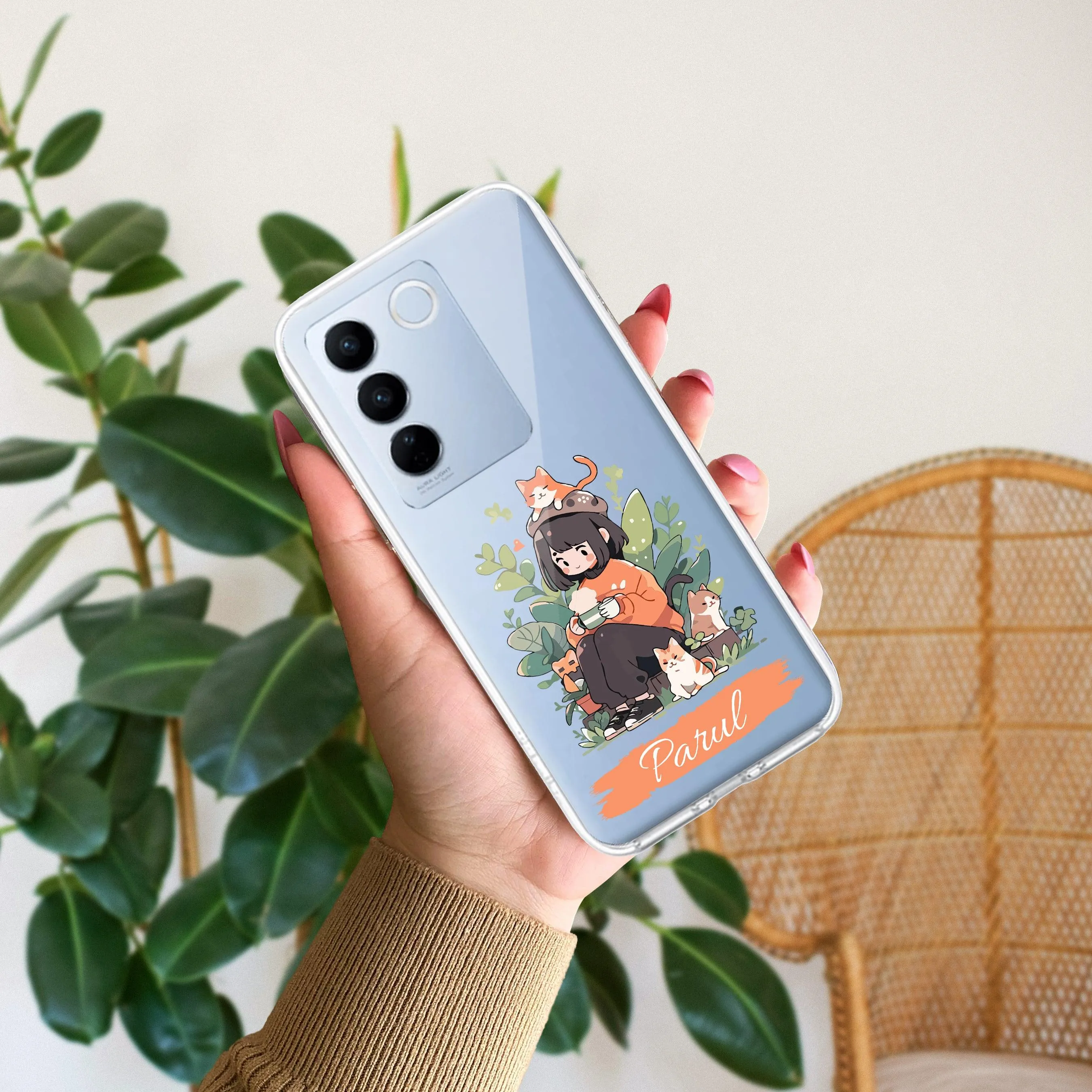 Cat Lover Customize Transparent Silicon Case For Vivo