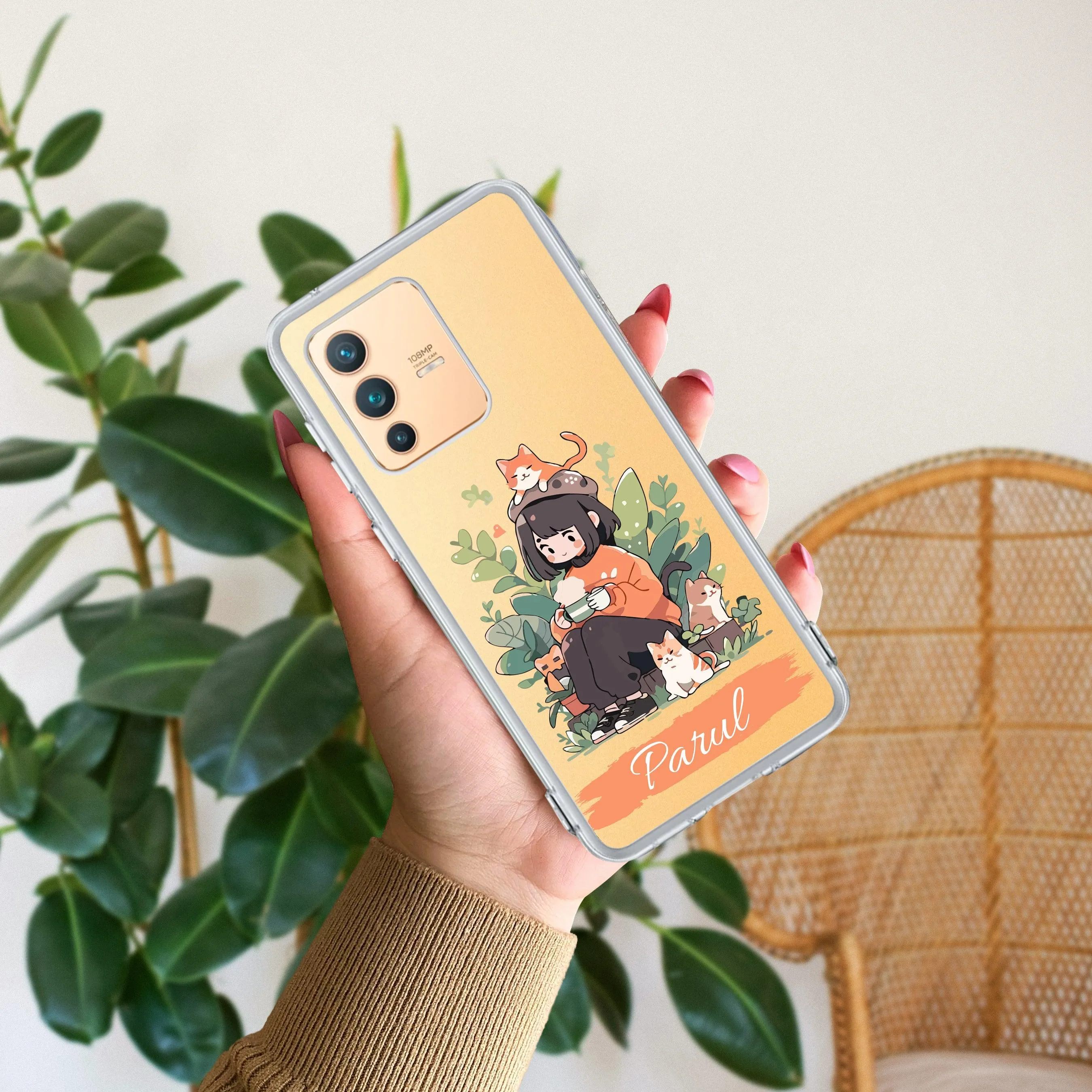 Cat Lover Customize Transparent Silicon Case For Vivo