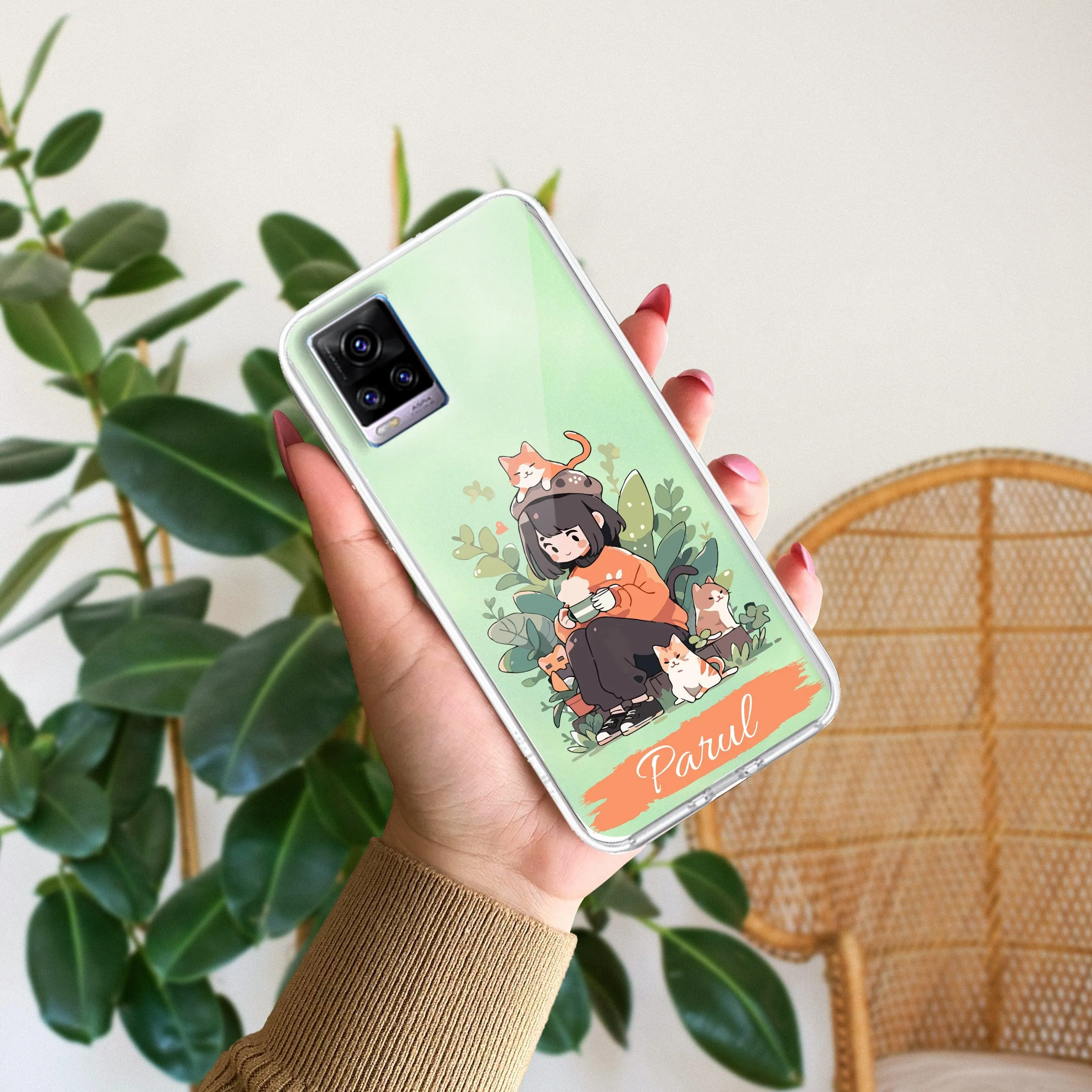 Cat Lover Customize Transparent Silicon Case For Vivo