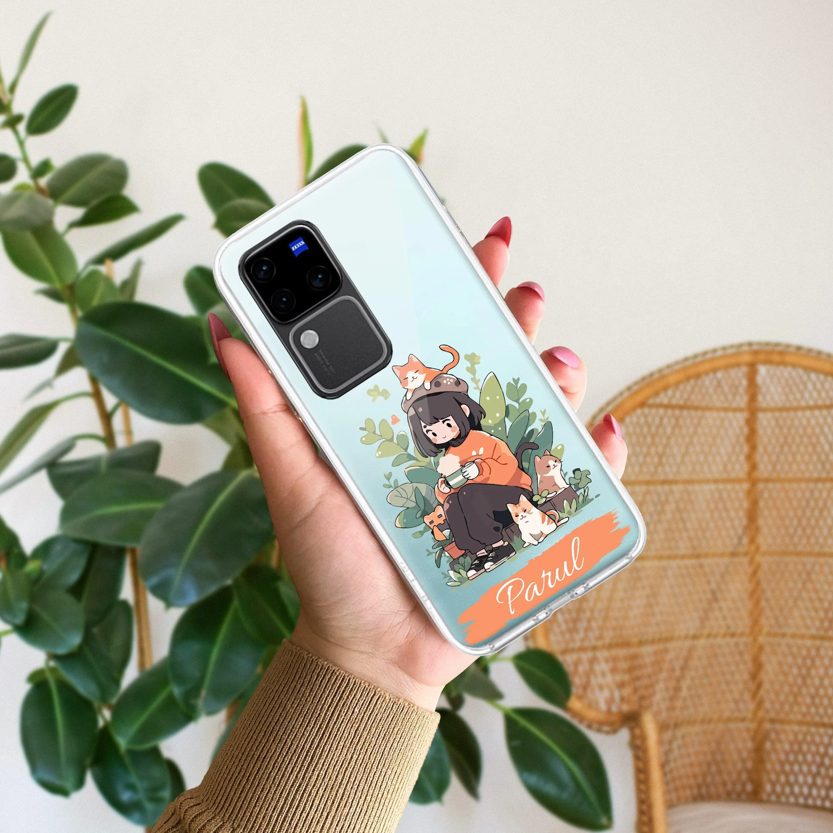 Cat Lover Customize Transparent Silicon Case For Vivo