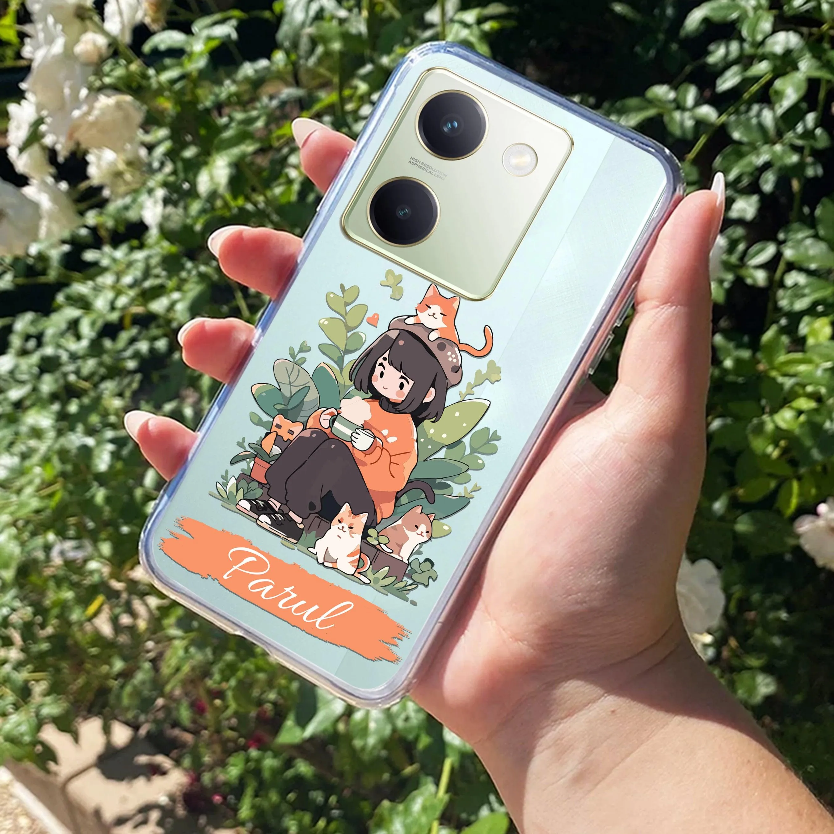 Cat Lover Customize Transparent Silicon Case For Vivo