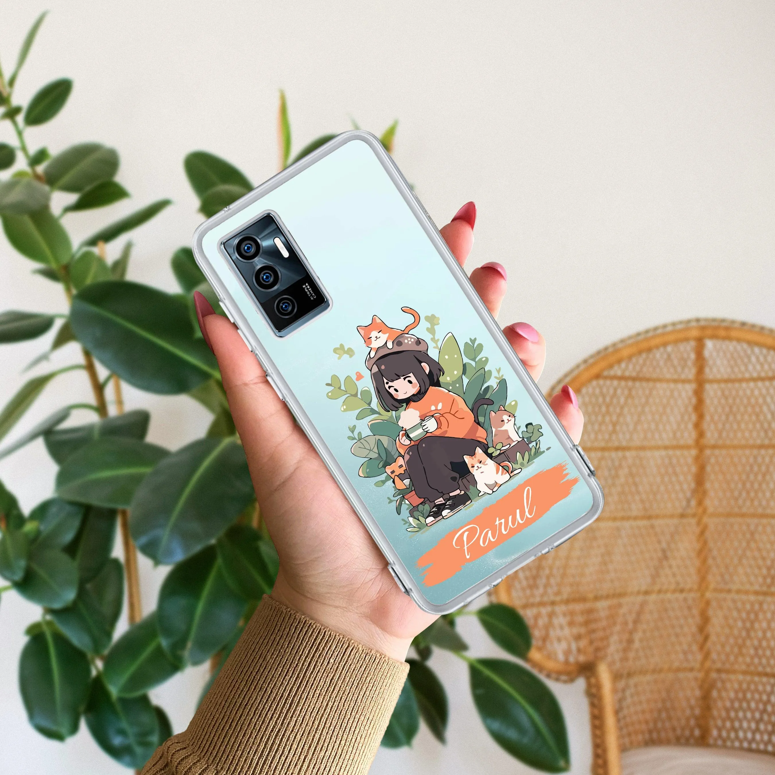 Cat Lover Customize Transparent Silicon Case For Vivo
