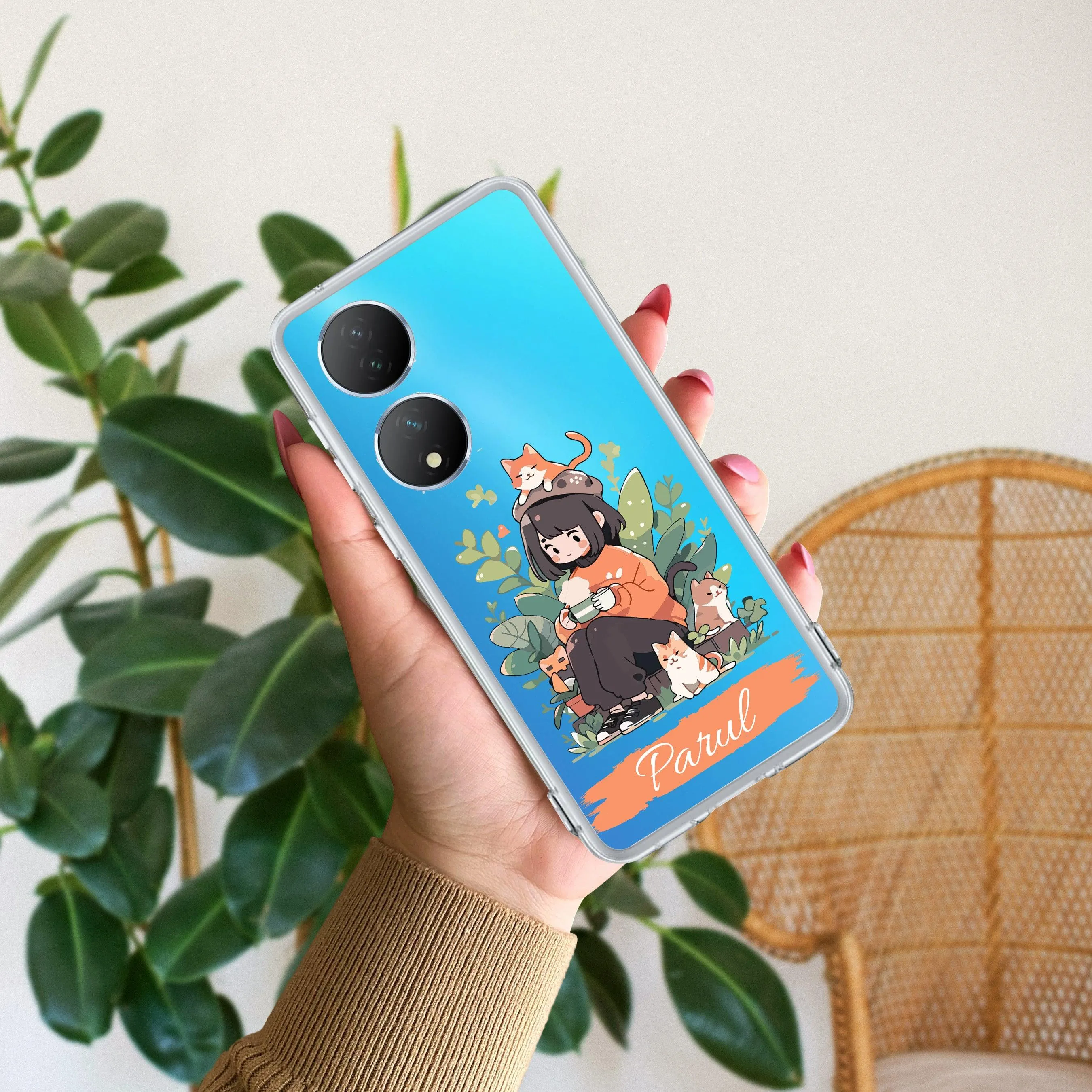 Cat Lover Customize Transparent Silicon Case For Vivo