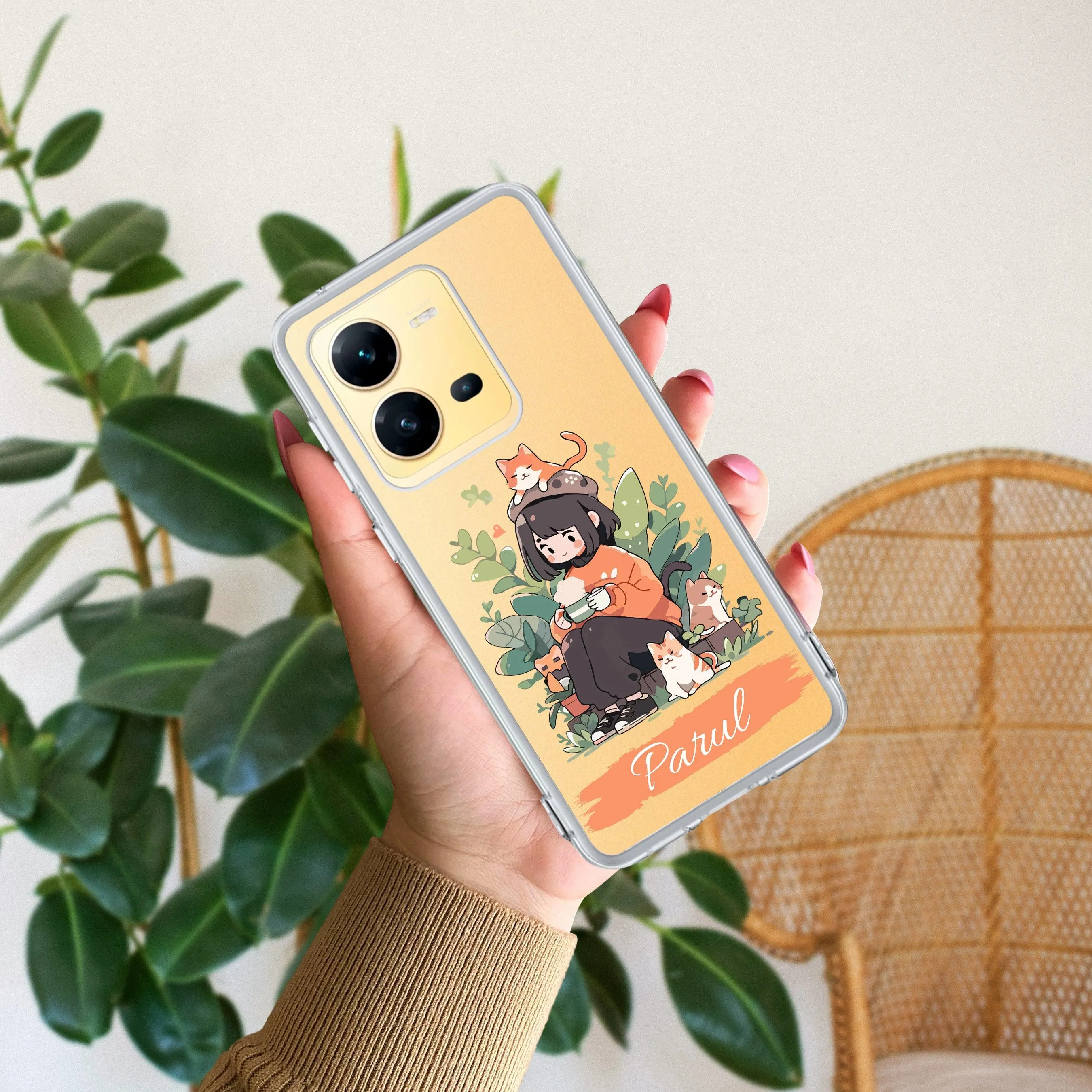 Cat Lover Customize Transparent Silicon Case For Vivo