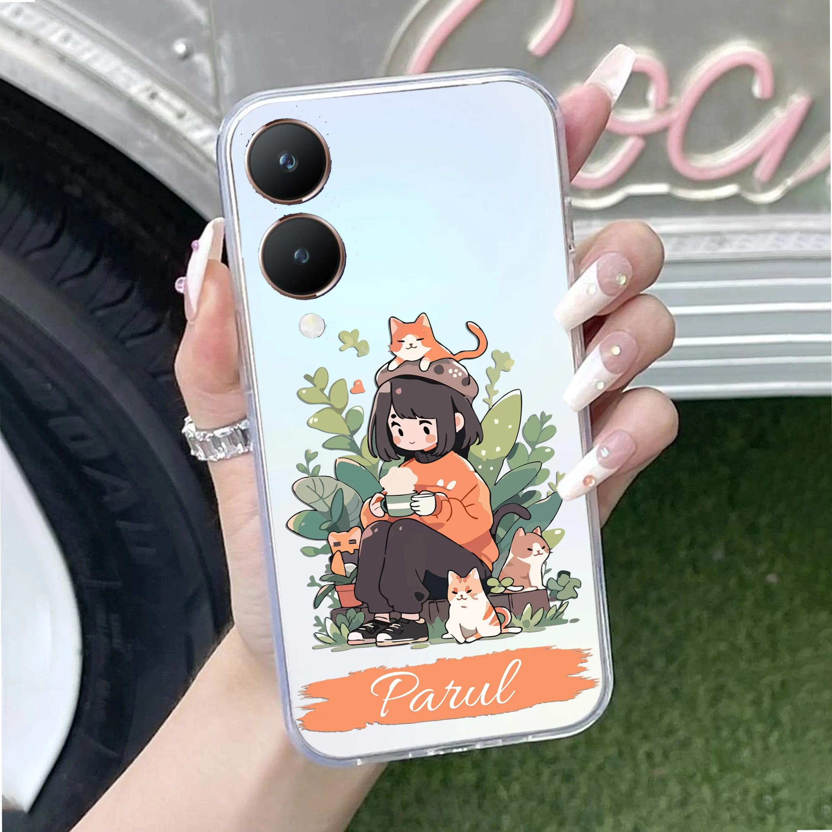 Cat Lover Customize Transparent Silicon Case For Vivo