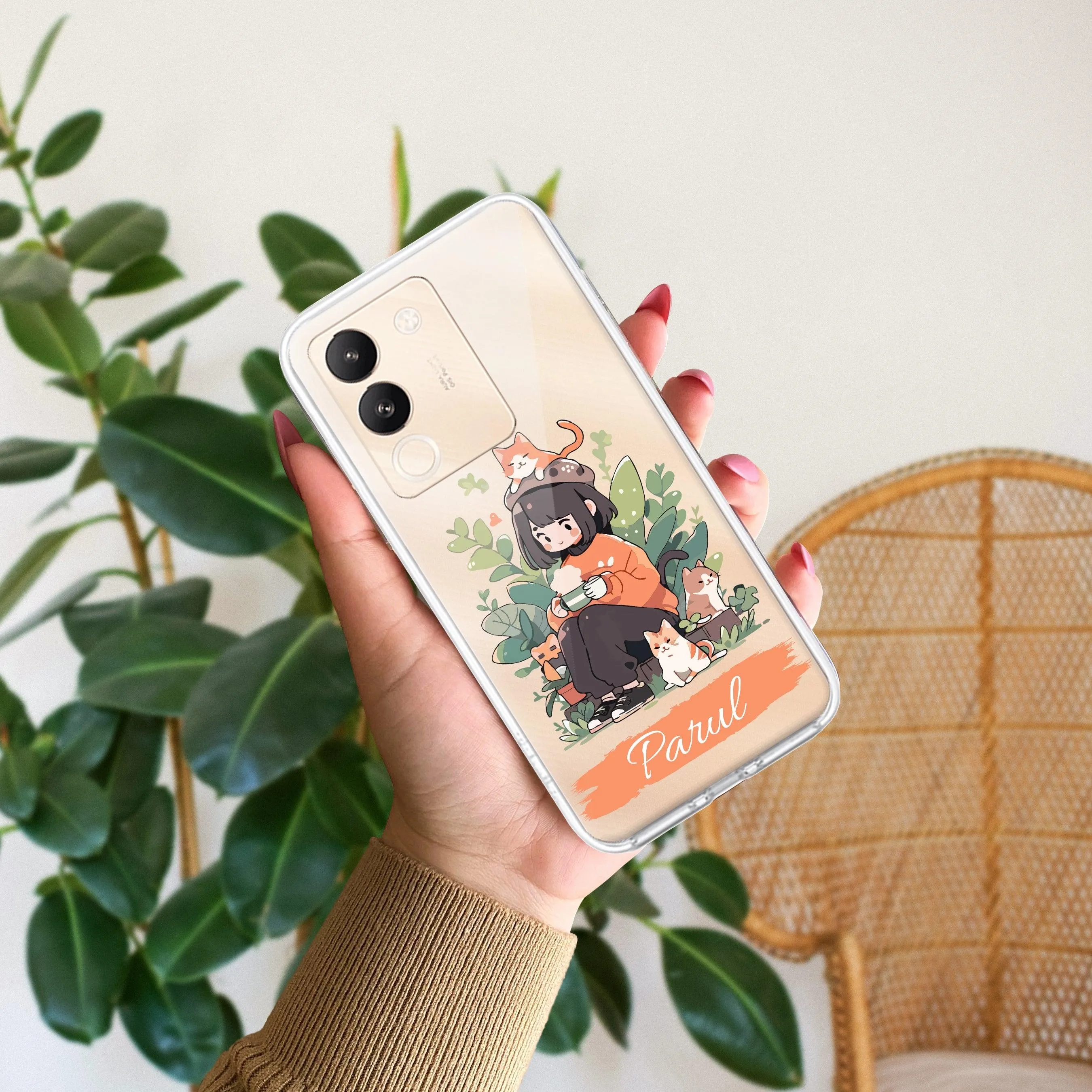 Cat Lover Customize Transparent Silicon Case For Vivo