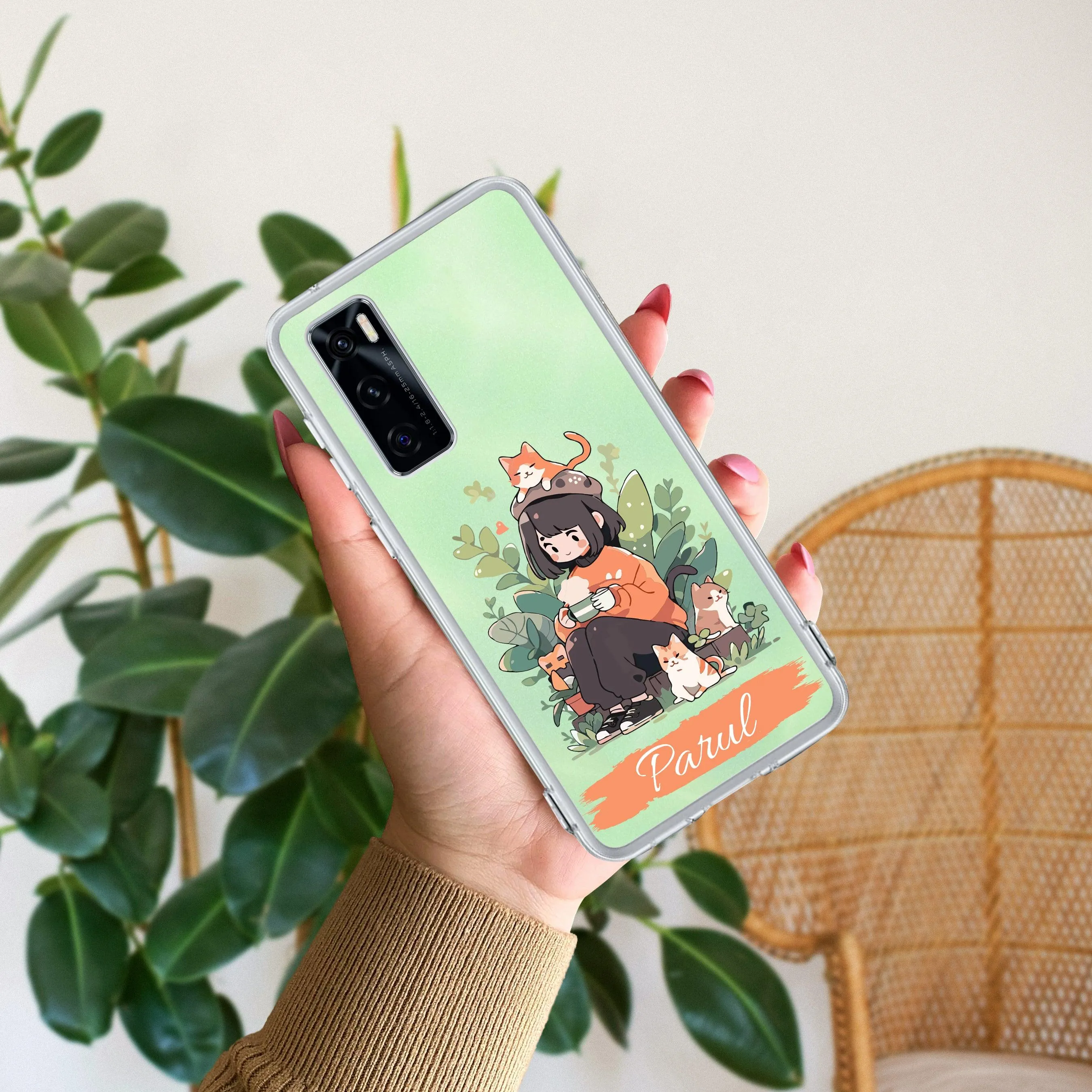 Cat Lover Customize Transparent Silicon Case For Vivo