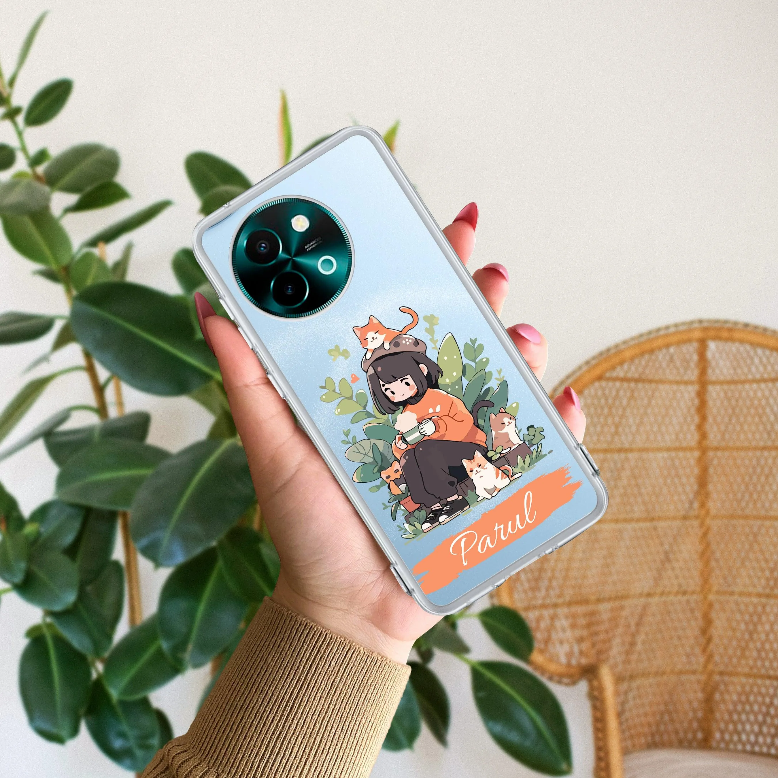 Cat Lover Customize Transparent Silicon Case For Vivo