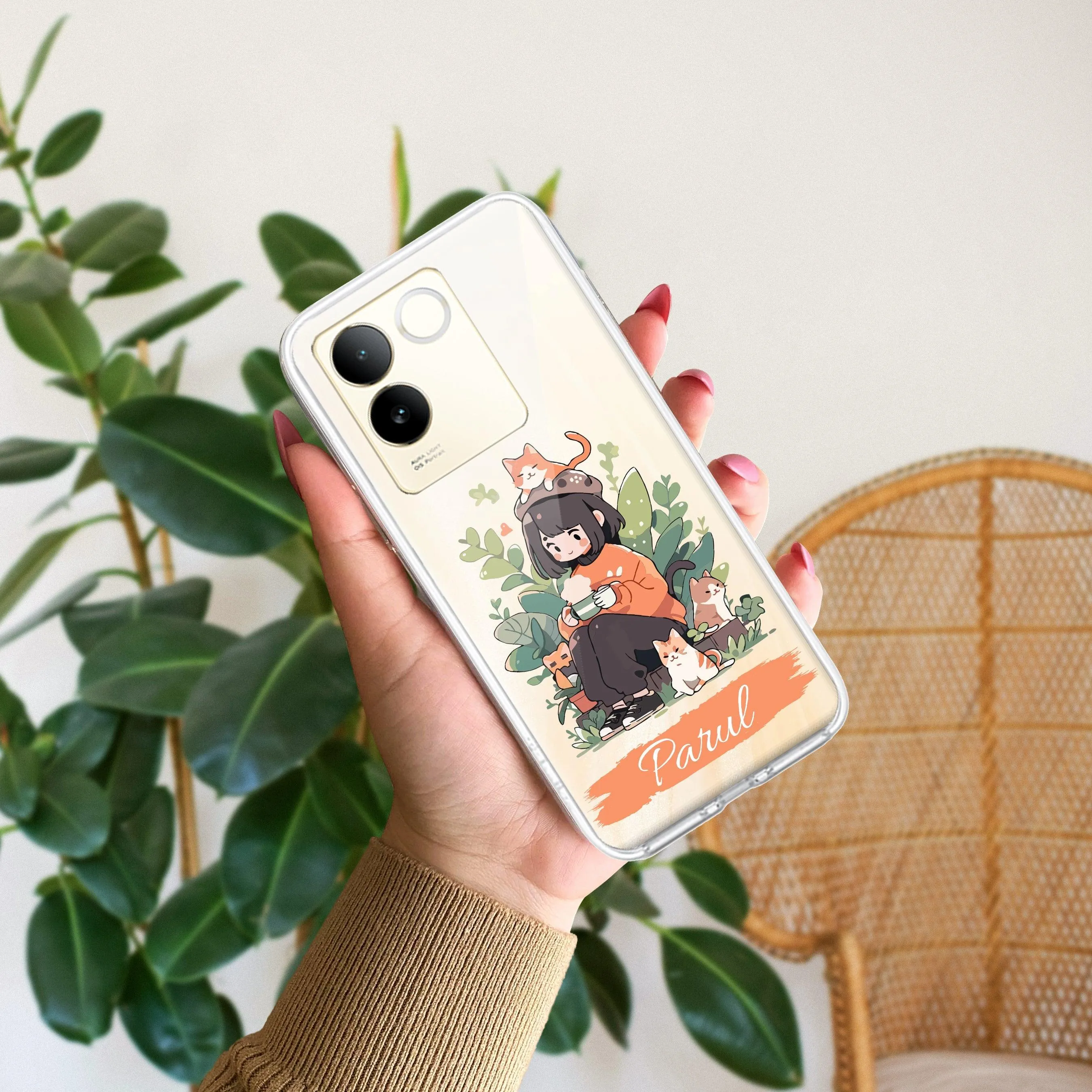 Cat Lover Customize Transparent Silicon Case For Vivo