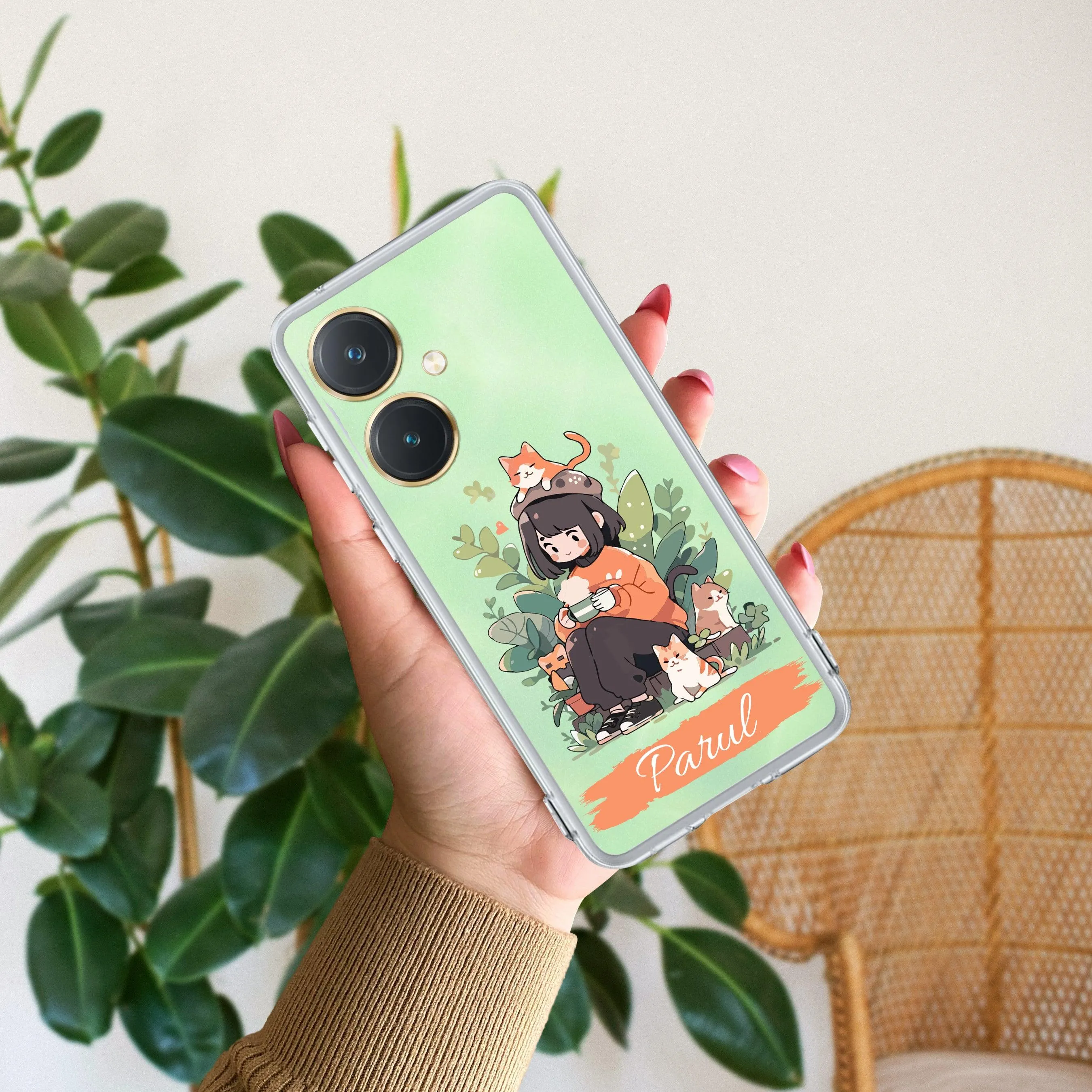Cat Lover Customize Transparent Silicon Case For Vivo