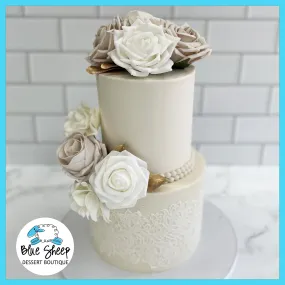 Champagne & Roses Custom Buttercream Cake