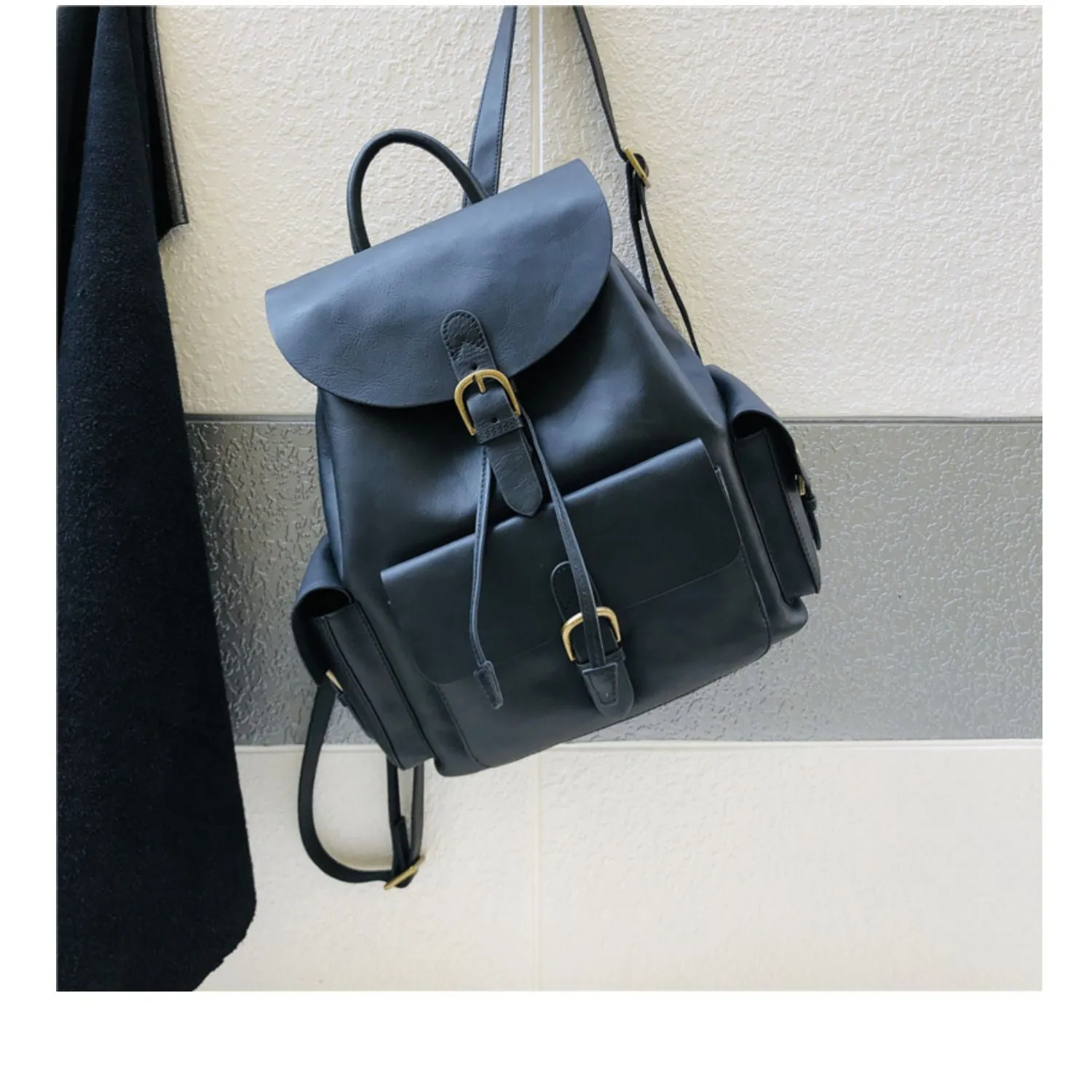 Classic High quality Handmade Women Leather Backpack